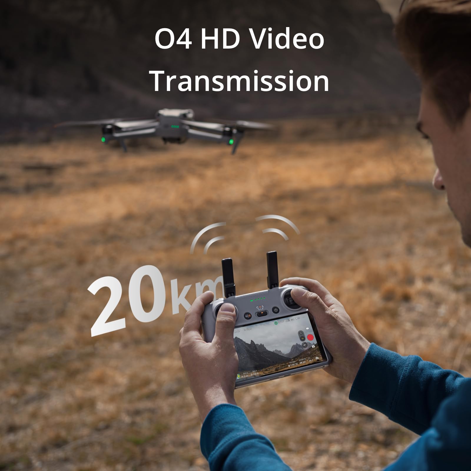 DJI RC 2, Remote Controller with Next-Gen Processor, 20km O4 Transmission, 5.5-inch FHD Screen, 2T4R Antennas, Smart Controller for Drones, Light and Compact