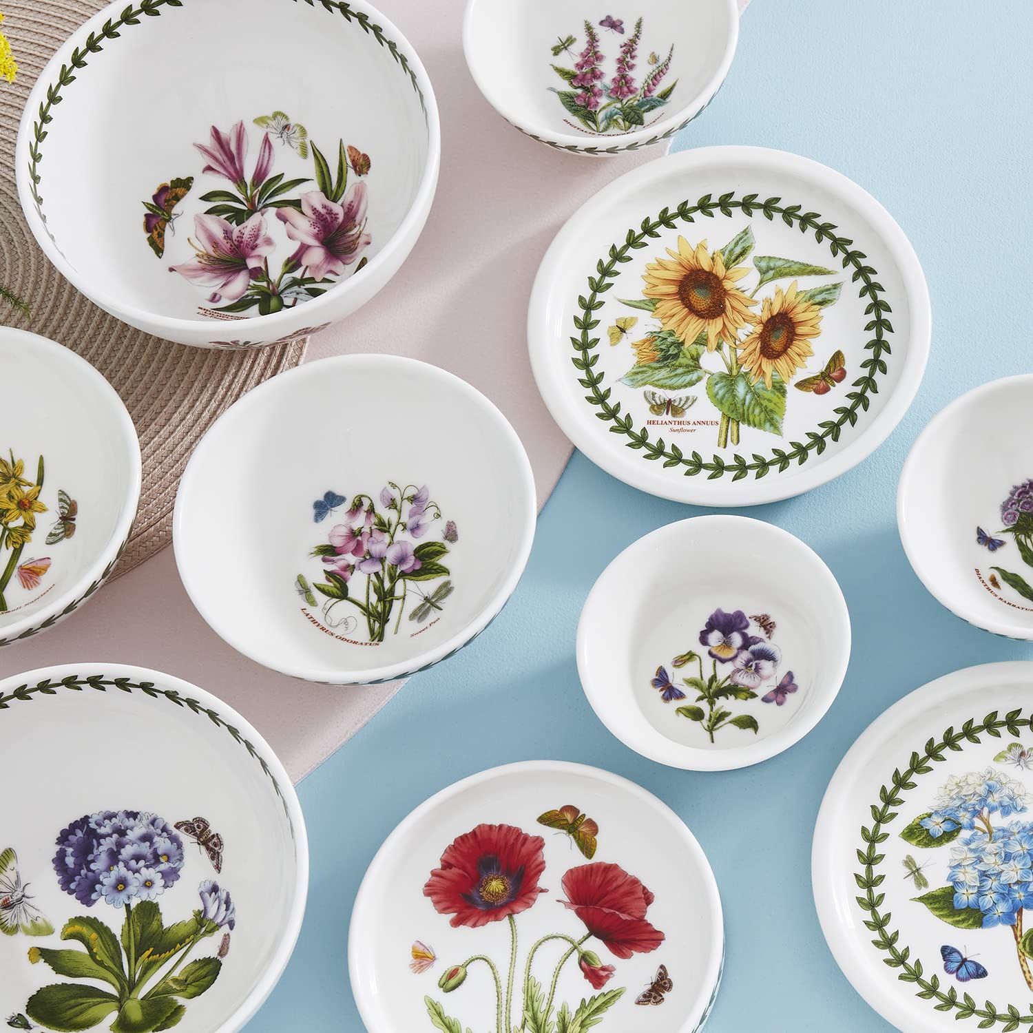 Portmeirion Botanic Garden 10 Piece Dinnerware Set | Nesting Vase Design | Japanese Floral Motif | Porcelain | Dishwasher, Microwave, Freezer and Oven Safe