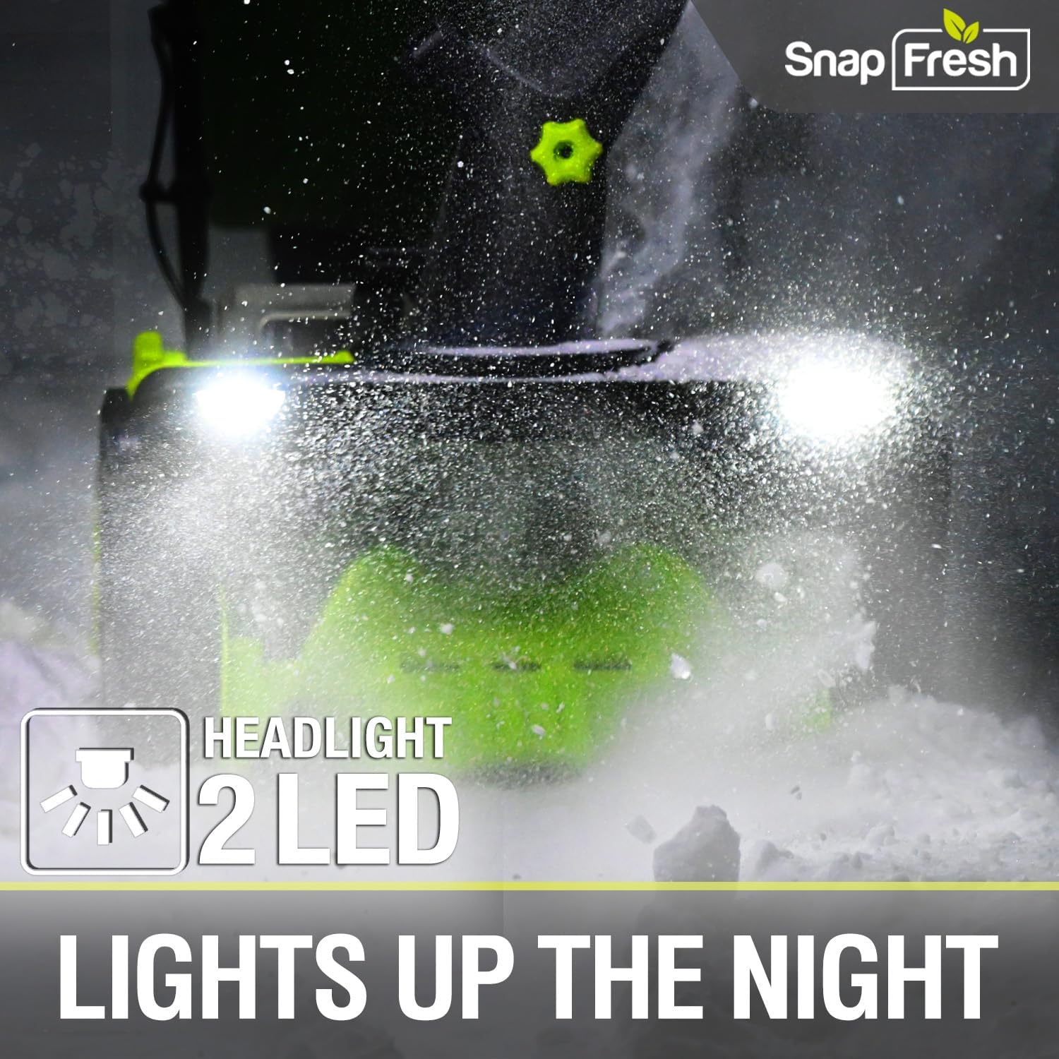 SnapFresh Electric Snow Blower Cordless - 2 x 20V 20 Inch Brushless Snow Blower with 5.0Ah Battery x 2 and Fast Charger, Built-in Dual LED Headlights