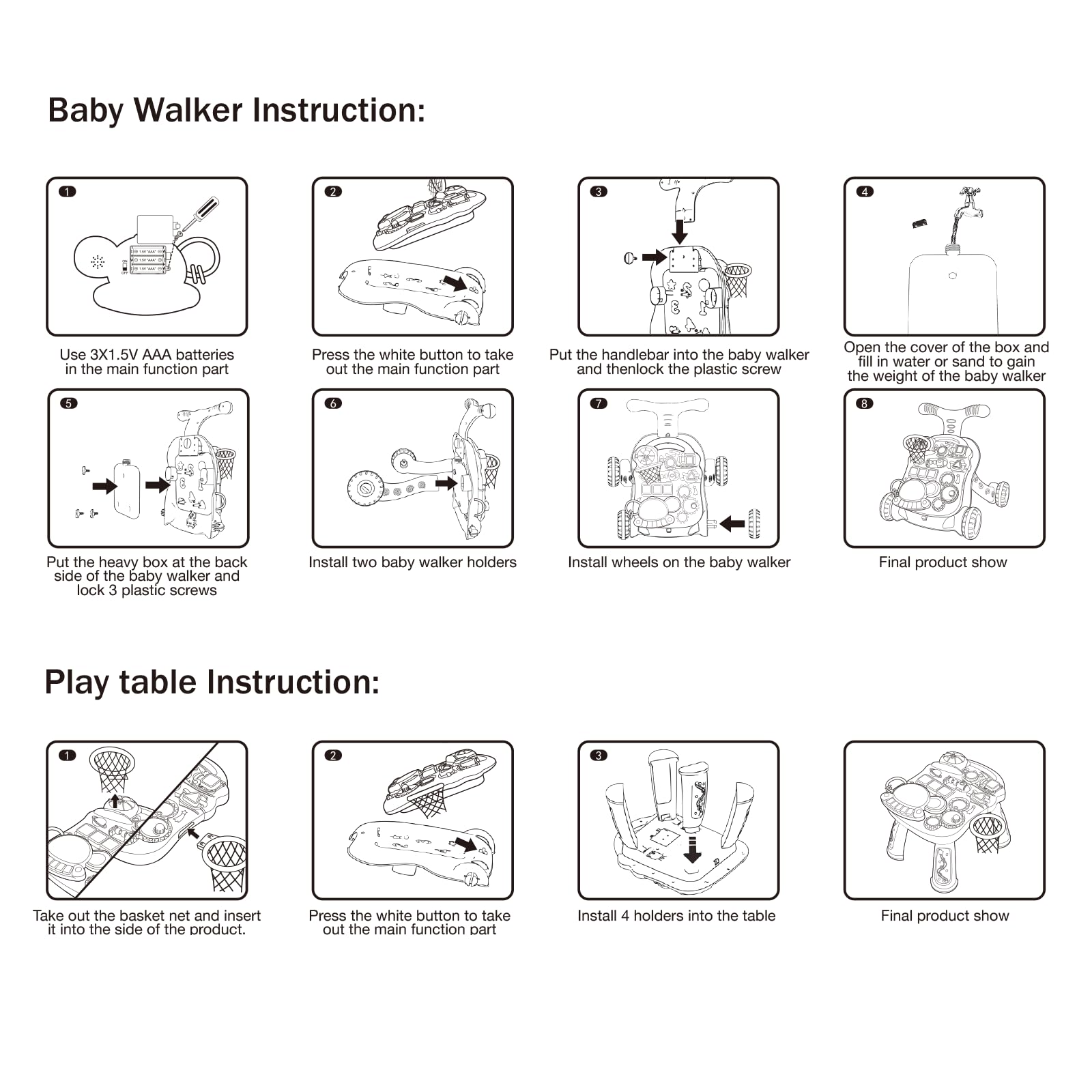 QDRAGON 3 in 1 Baby Walker and Activity Center for Baby Girl,Toddler, Learning to Walk, Sit to Stand, Early Learning Push Toys for Infant 6-12 Months Pink