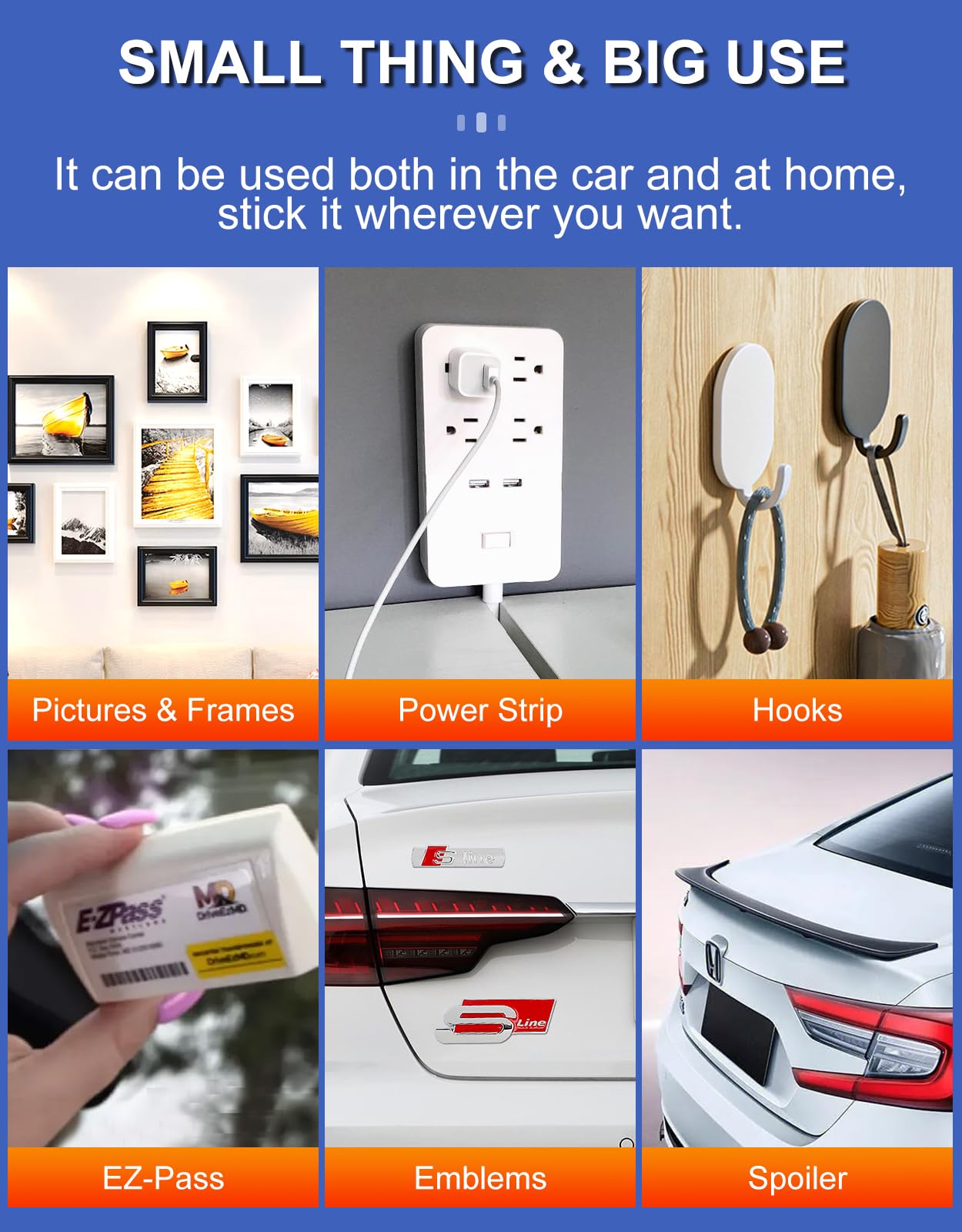 PHIXBEAR Strongest Double Sided Tape,Waterproof Heavy Duty Mounting Tape Made of 3M PE, Length 29.5 Ft (Width 1.18in & 0.59in), White Strong Adhesive Foam Tape for Walls Decor Picture Strips