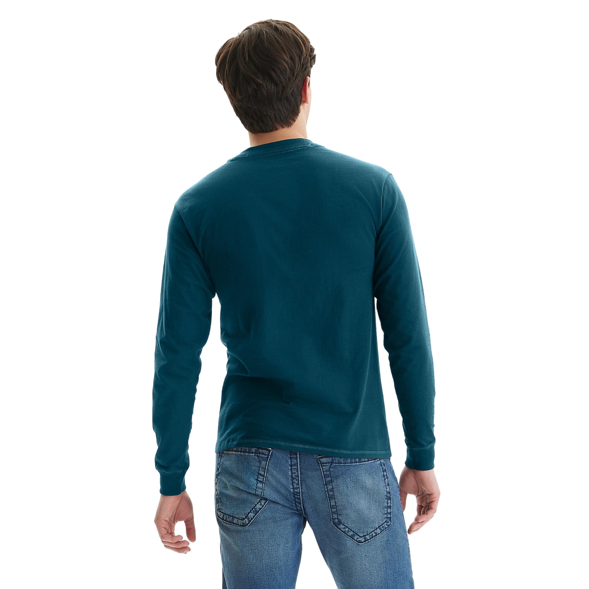 Hanes Men's Beefy Long Sleeve Three-Button Henley