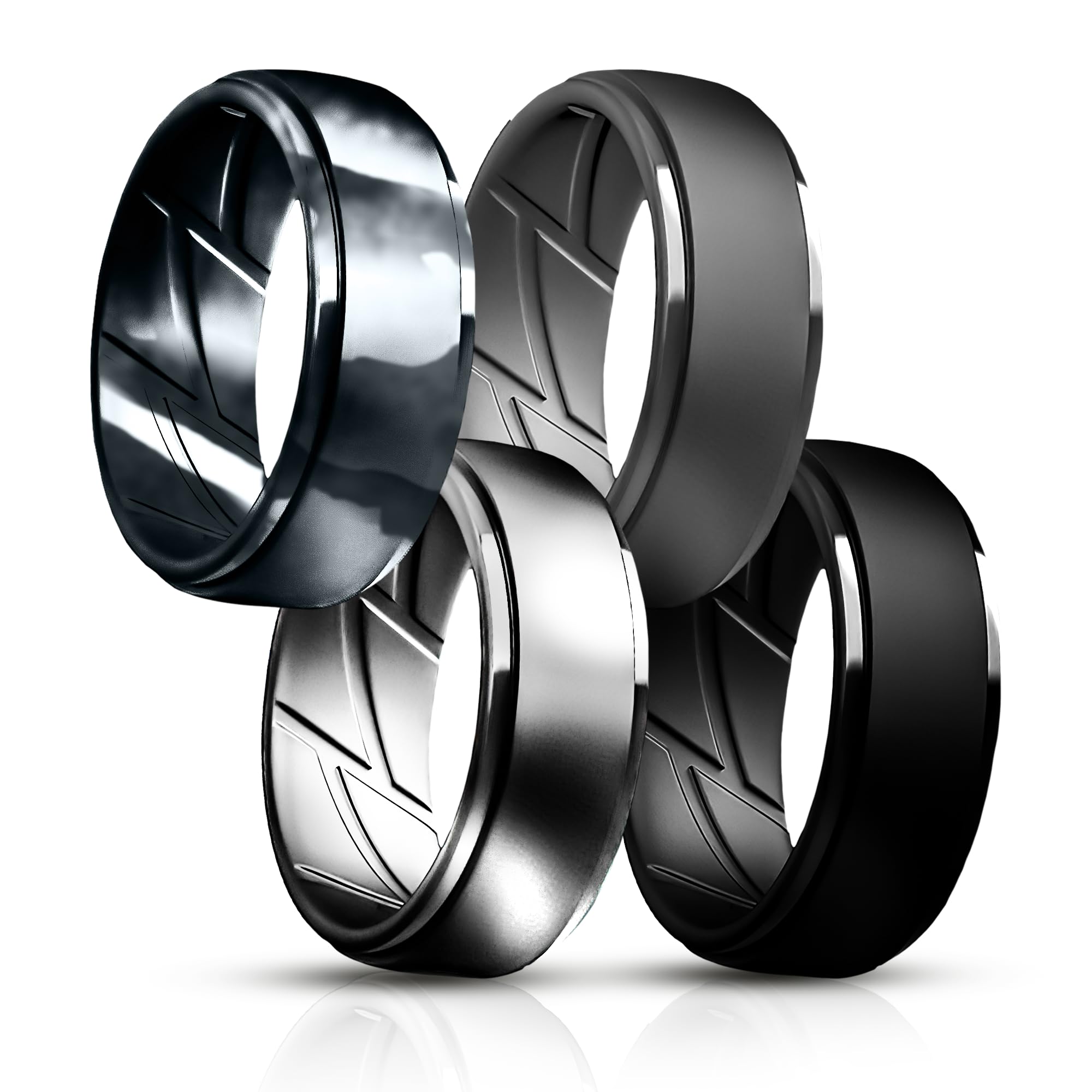 Silicone Ring Mens Wedding Band: Durable Silicone Rings for Him & Women - Perfect Mens Jewelry, Rubber Wedding Bands Men, Mens rings Silicone rings for men Wedding Ring Set, Size 6/7/8/9/10/11/12/13