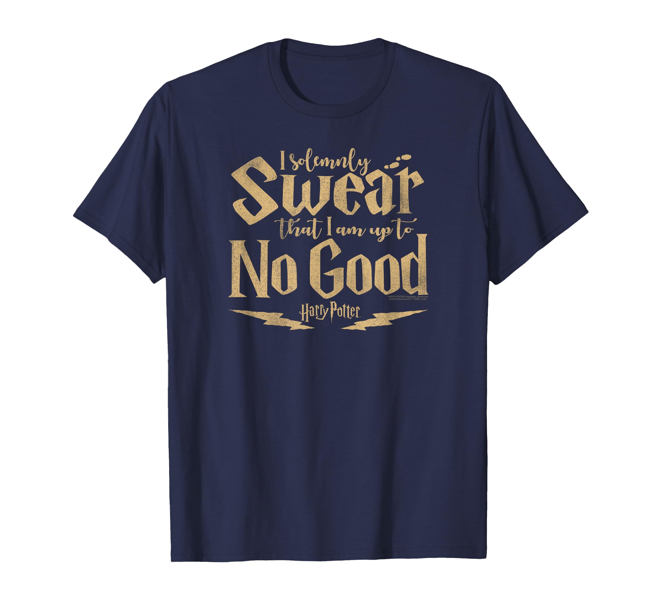 Harry Potter Unisex Adult Blue V-Neck Long Sleeve Modern Letter Print T-Shirt