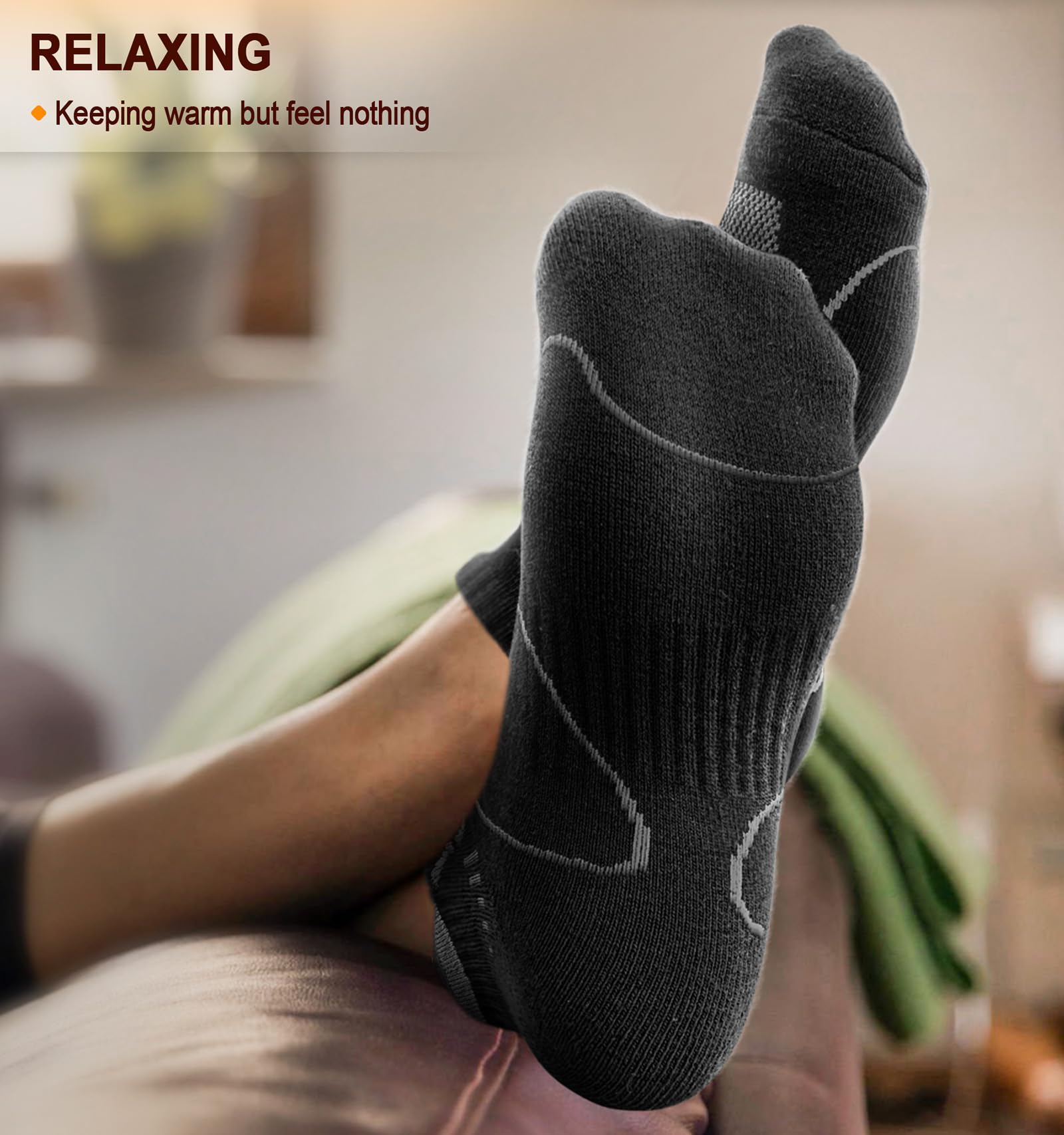 BULLIANT Men Running Socks 6Pairs-Ankle Athletic Socks Wicking Cushioned for Men Walking-Arch Compression Support(6Pairs,Shoes Size:Men 10-12)