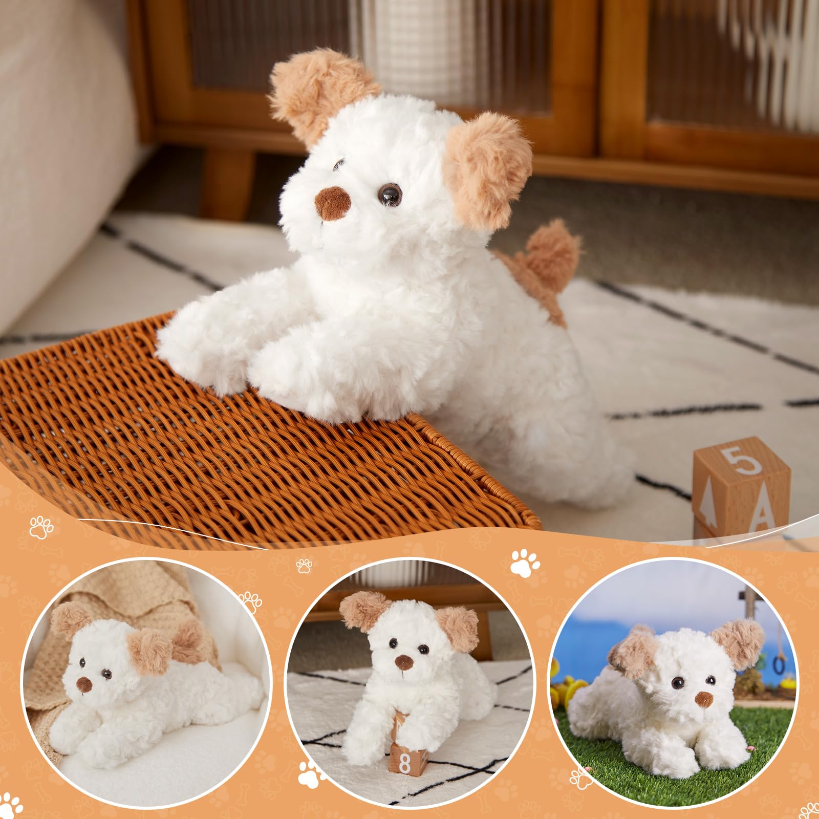 Athoinsu Adorable Dog Plush Soft Puppy Stuffed Animals Birthday Gifts for Baby Kids Toddlers, 12”