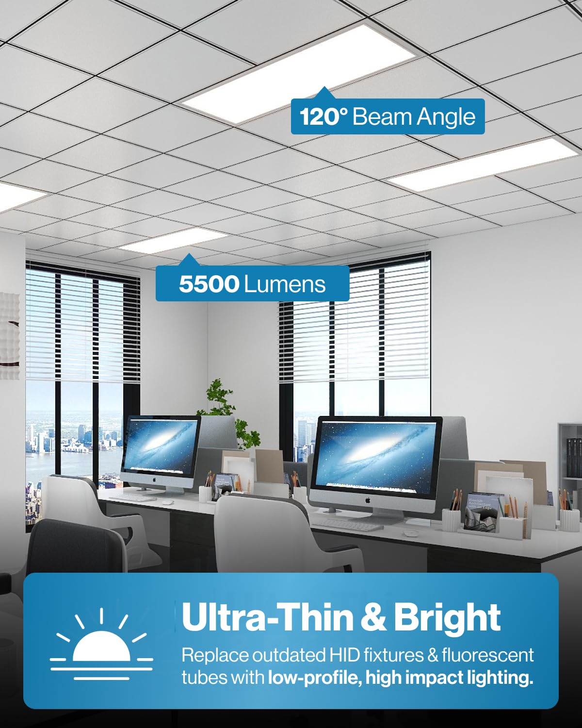 Sunco 2x4 LED Flat Panel Light Drop Ceiling Office Shop Commercial Warehouse Fixture, 6500 Lumens, Selectable Features, 30W/40W/50W, 4000K/5000K/6000K, Dimmable (0-10V), Dustproof ETL 4 Pack.