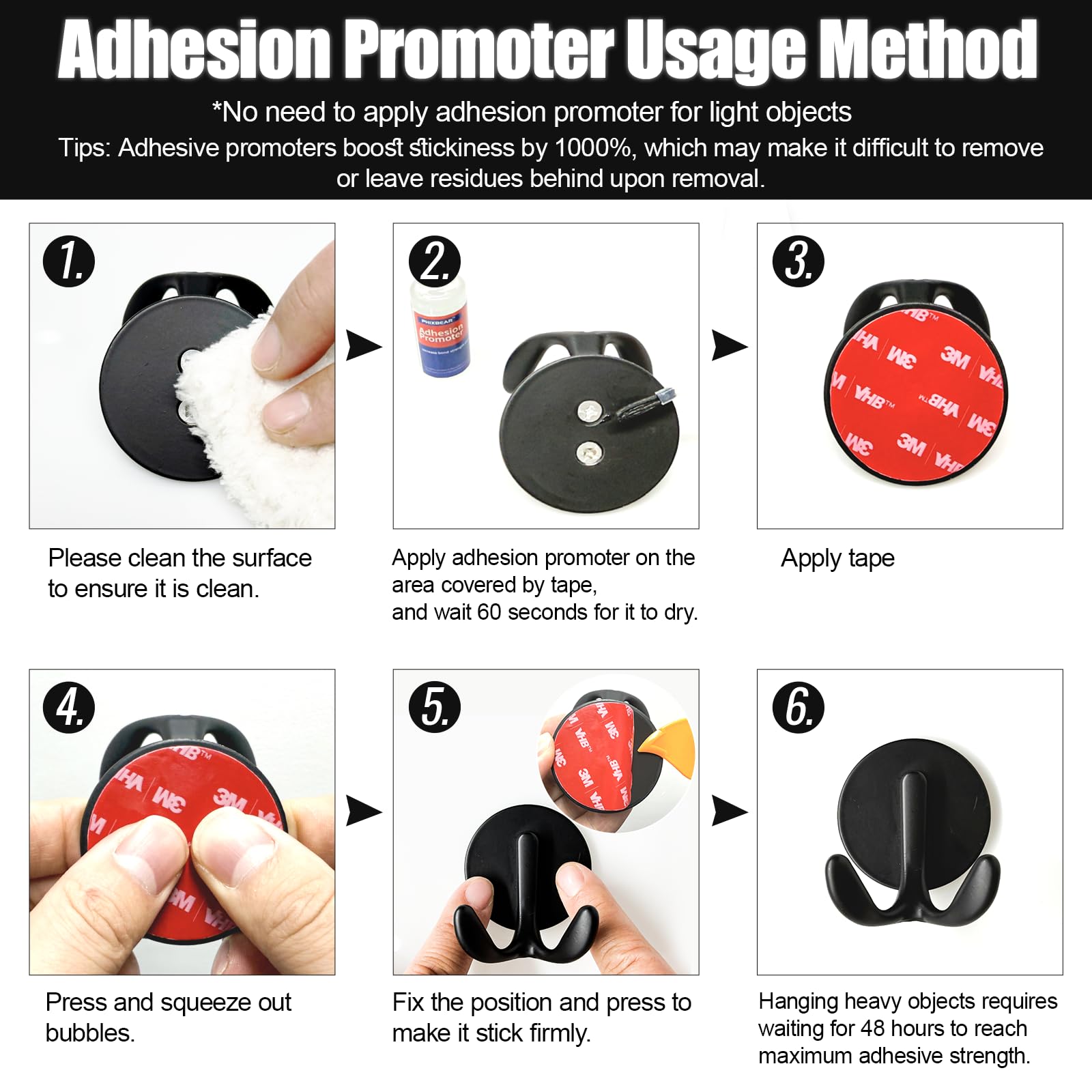 PHIXBEAR 1.57in Round Double Sided Tape Heavy Duty, Made of 3M 5952 VHB, Extreme Mounting Tape, No Residue No Damage Waterproof Heat Resistant, Suitable for Home, Car, and Outdoor Use, 24PCS