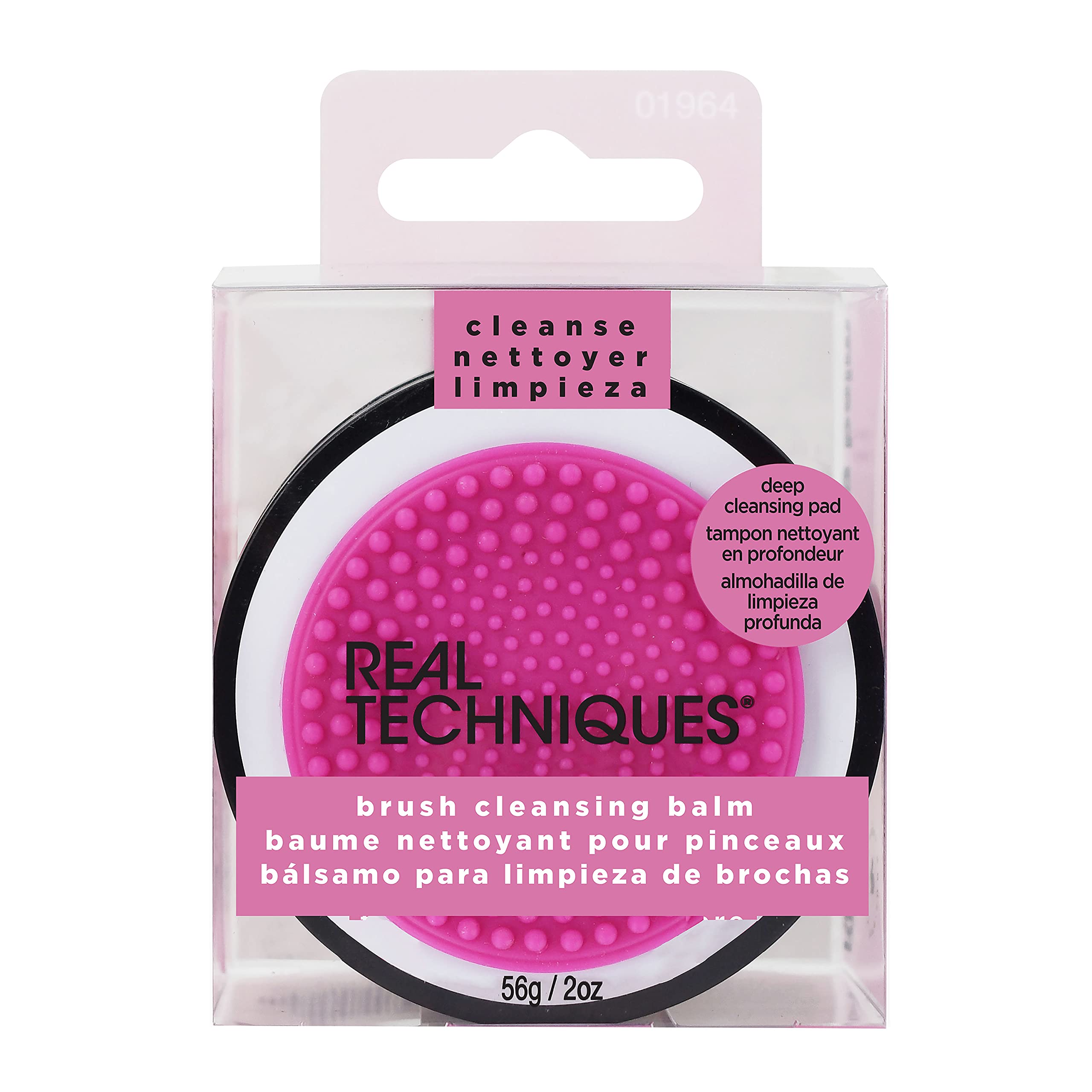 Real Techniques Brush Cleansing Balm and Cleaning Mat, Makeup Brush Cleanser & Shampoo, Makeup Brush Accessory For Brush Care, Easy-To-Use, Removes Makeup & Impurities, Vegan & Cruelty-Free, 1 Count