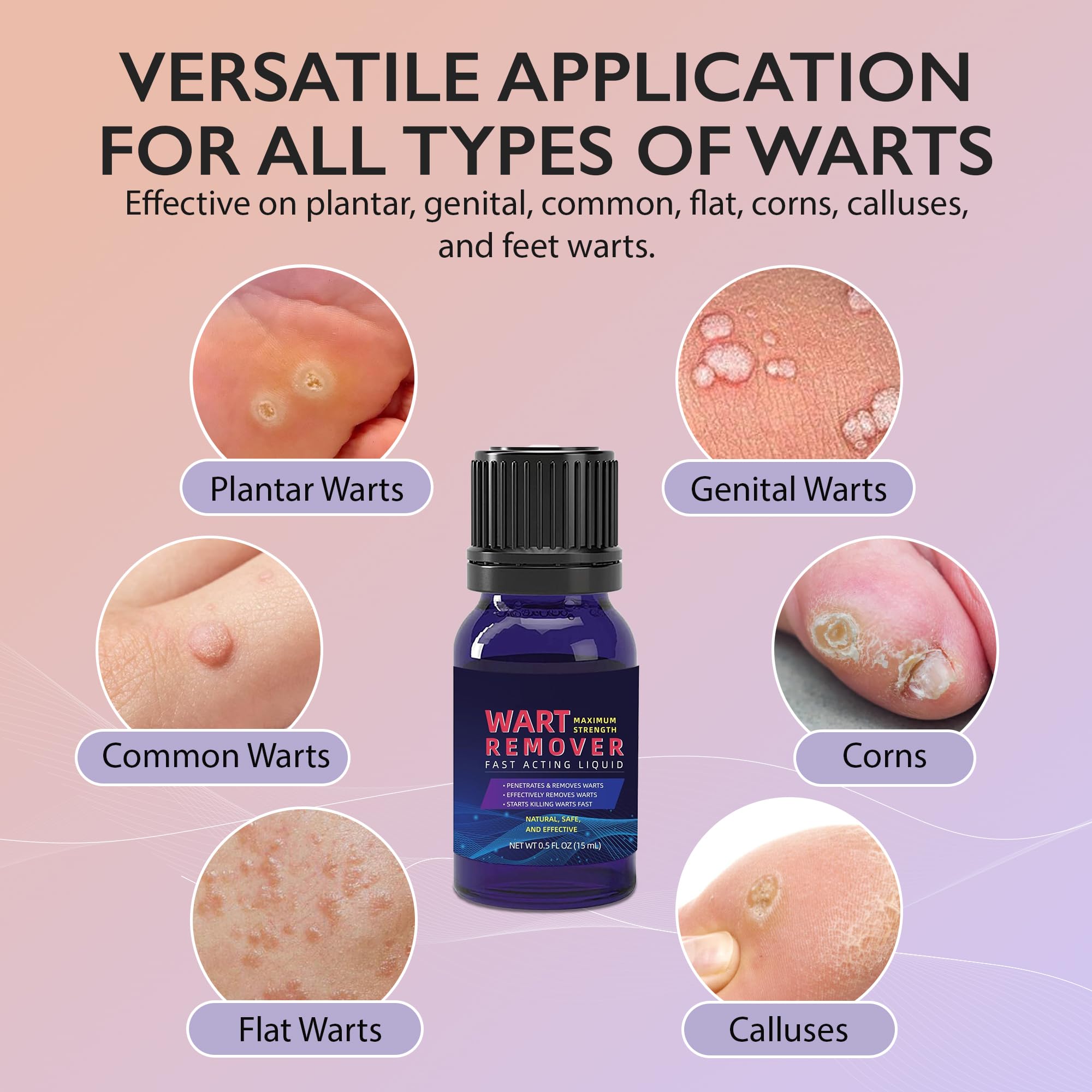 Fast-Acting Wart Remover for Plantar Wart: Salicylic Acid Wart Remover Freeze Off for Men Women - Wart Removal for Plantar Wart, Genital Wart, H Warts, Common Wart, Flat Wart, Corn, Callus, Feet Warts