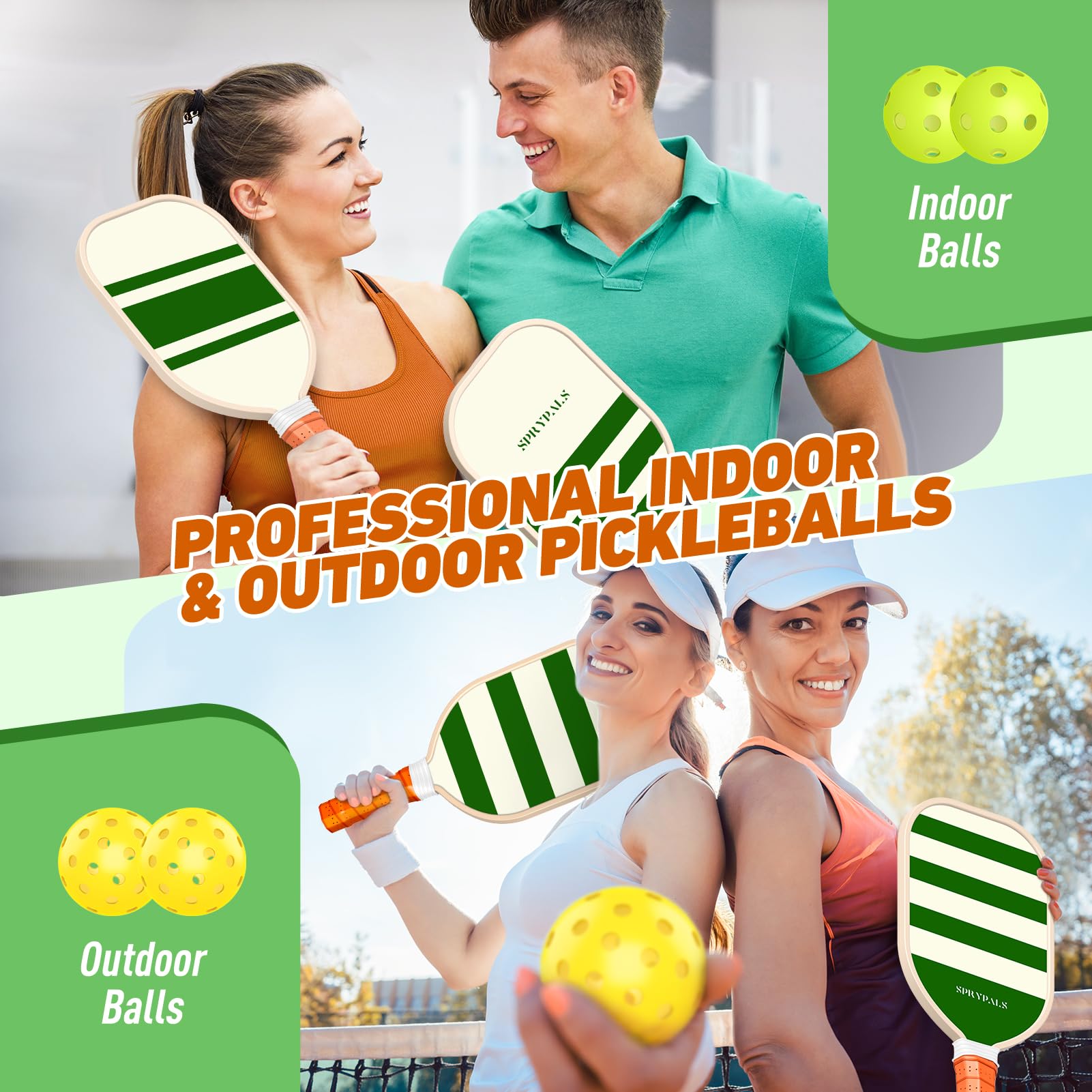 Pickleball Paddles,USAPA Approved Pickleball Paddles Set Premium Pickleball Paddle, 4 Pickleball Balls & 1 Carry Bag Gifts for Women Men Beginners & Pros Players