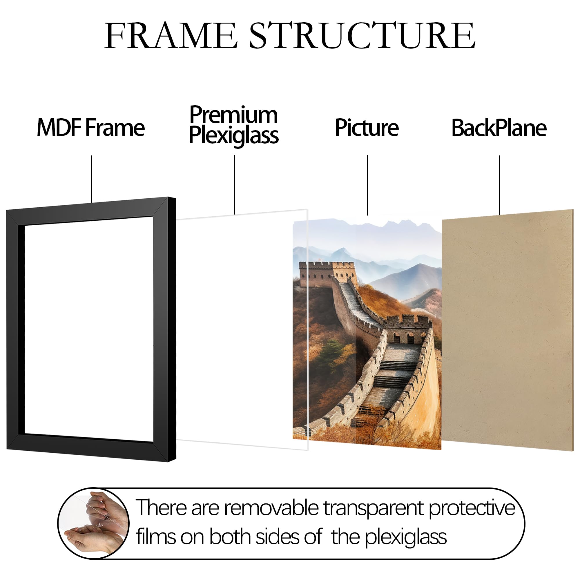 Picrit 11x17 Picture Frame, Photo Frame for Wall Mounting Diaplay, Black