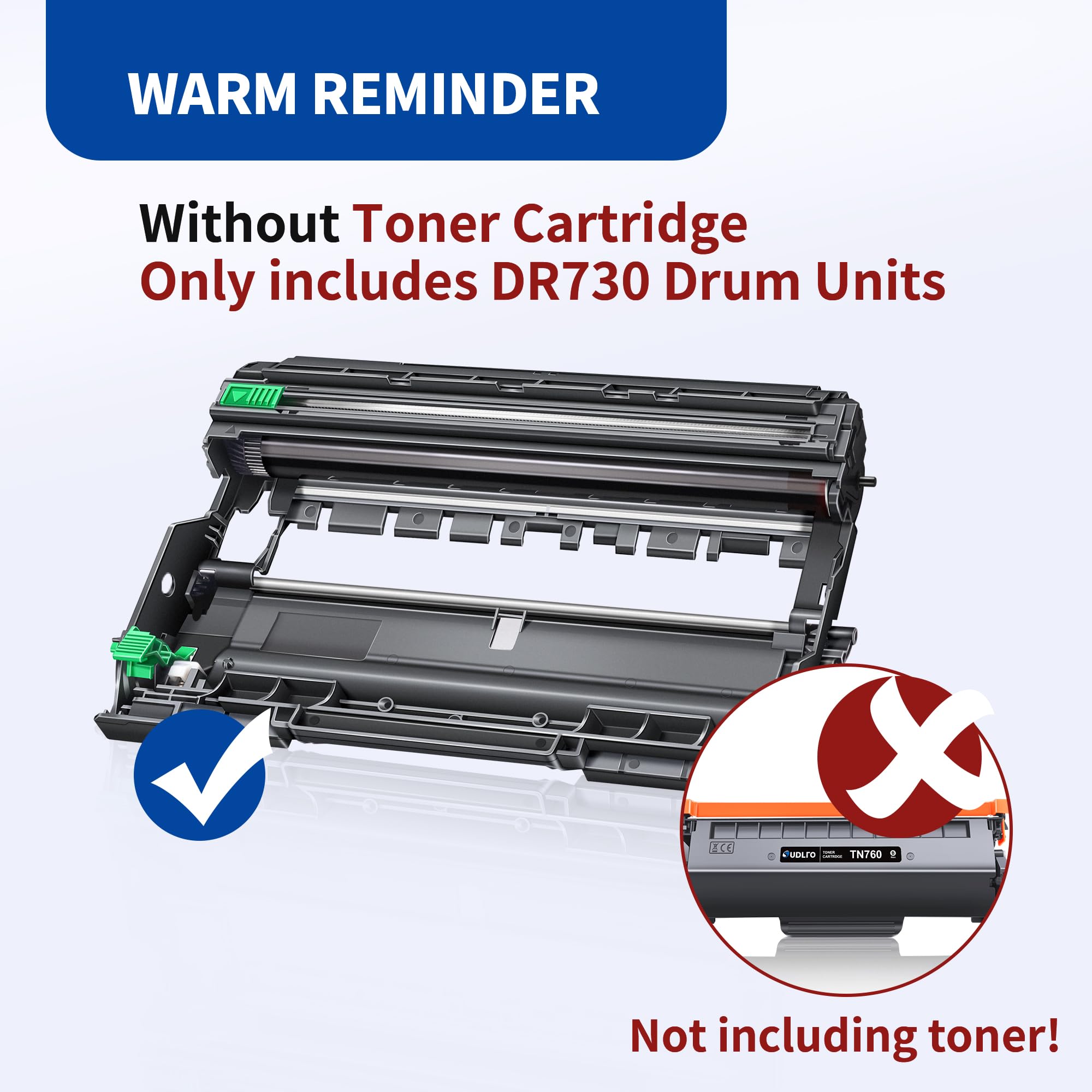 DR730 Drum Unit Brother DR730 (Not Toner) Replacement for Brother Drum DR730 DR-730 to Compatible with MFC-L2750DW HL-L2370DW MFC-L2710DW HL-L2350DW DCP-L2550DW Printer (2 Black)