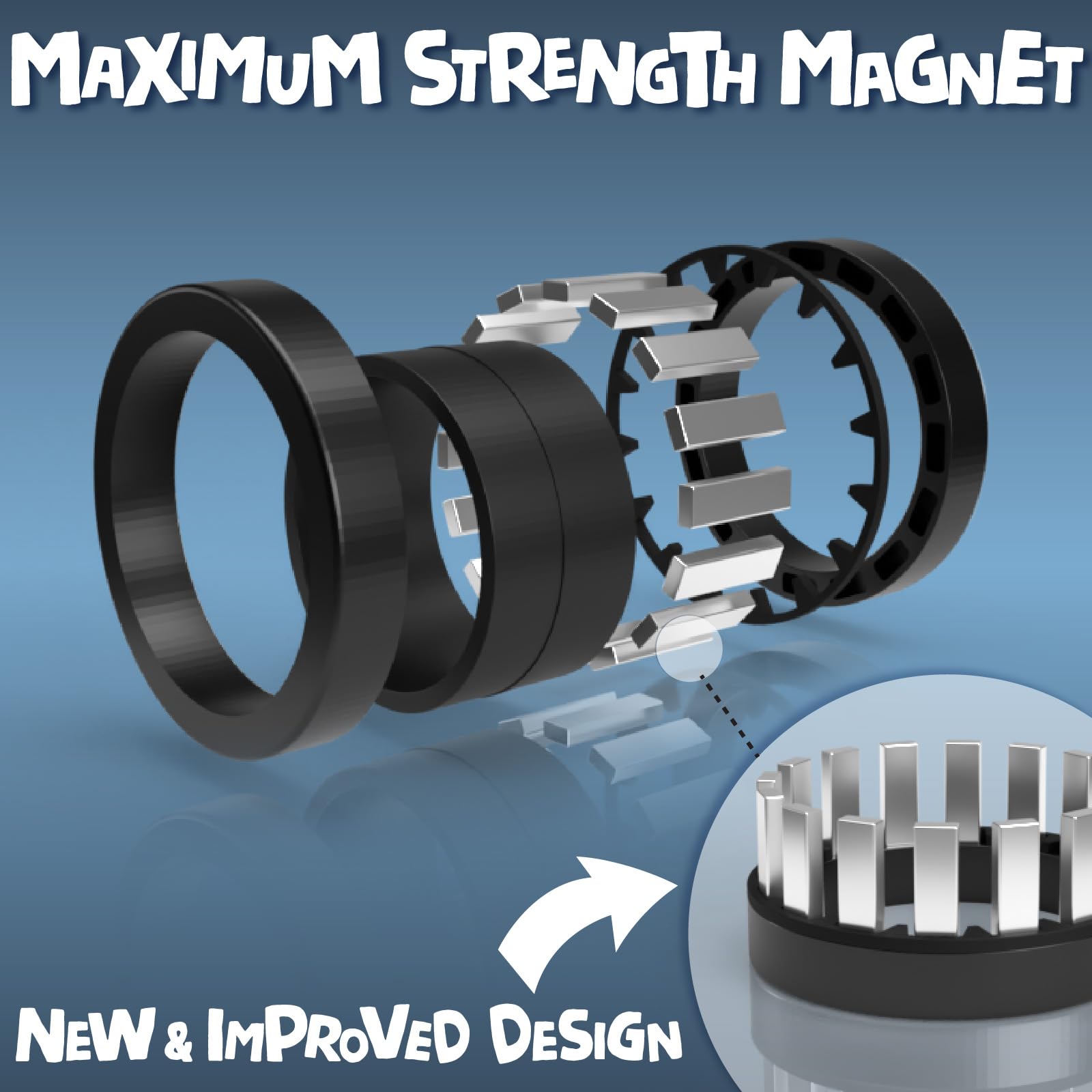 BunMo Fidget Bundle - Magnetic Rings & Infinity Cube - Stimulating & Engaging Fidget Toy - Addictive Fidget Toy for Boys & Girls - 10 Year Old Boy Gift Ideas - Fidget Cube for Adults - Travel Toys