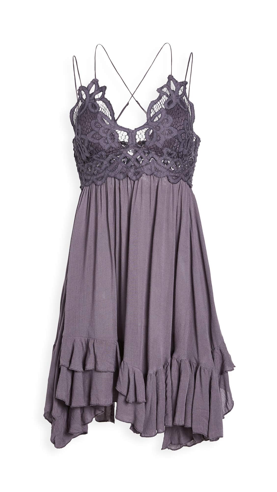 Free People Women's Adella Slip Dress, Charcoal, Grey, S