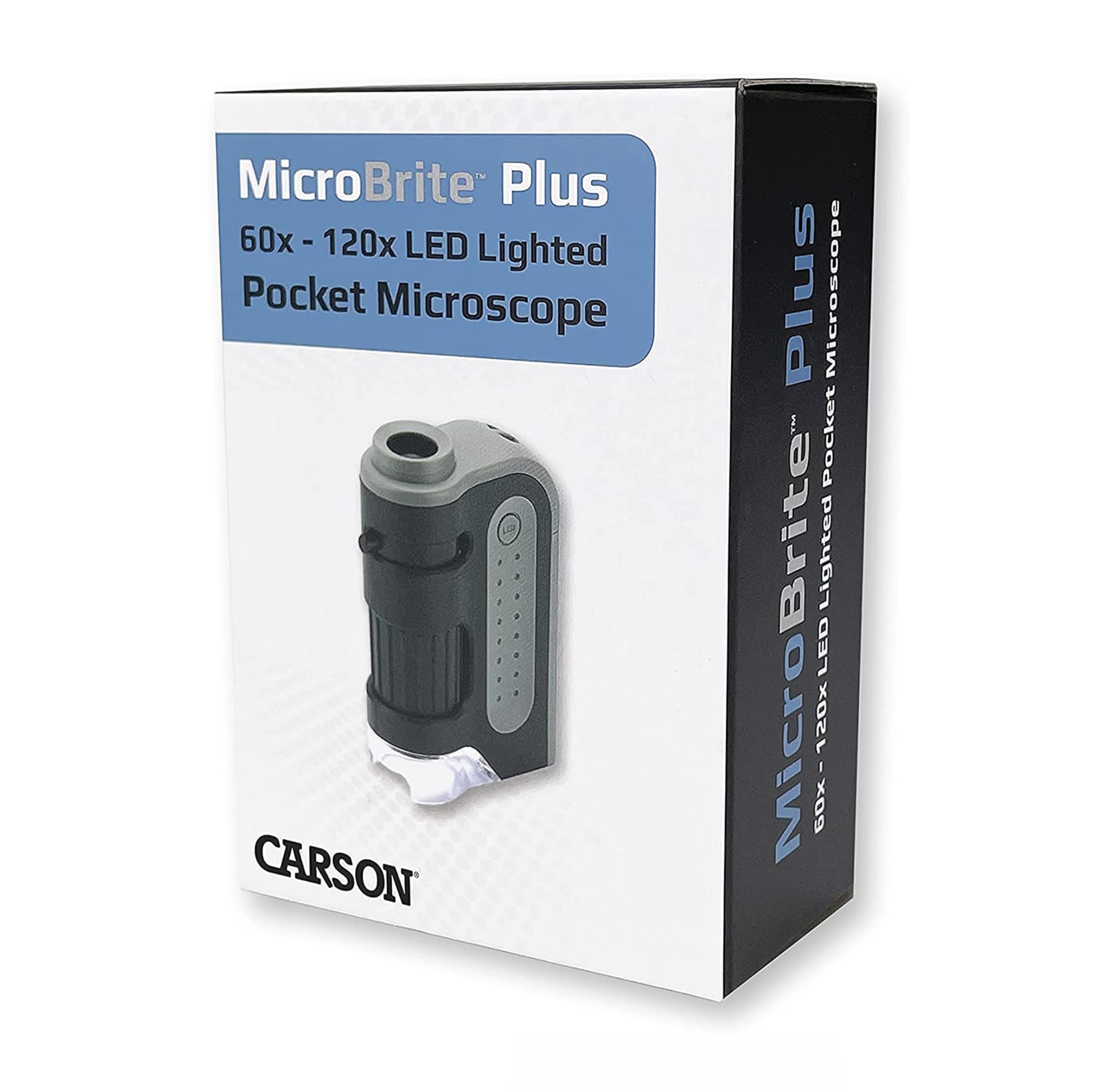 Carson MicroBrite Plus 60x-120x LED Lighted Pocket Microscope, Portable Handheld Microscope STEM Toy, Mini Microscope for Student Science Lab, Educational Portable Microscope (MM-300)