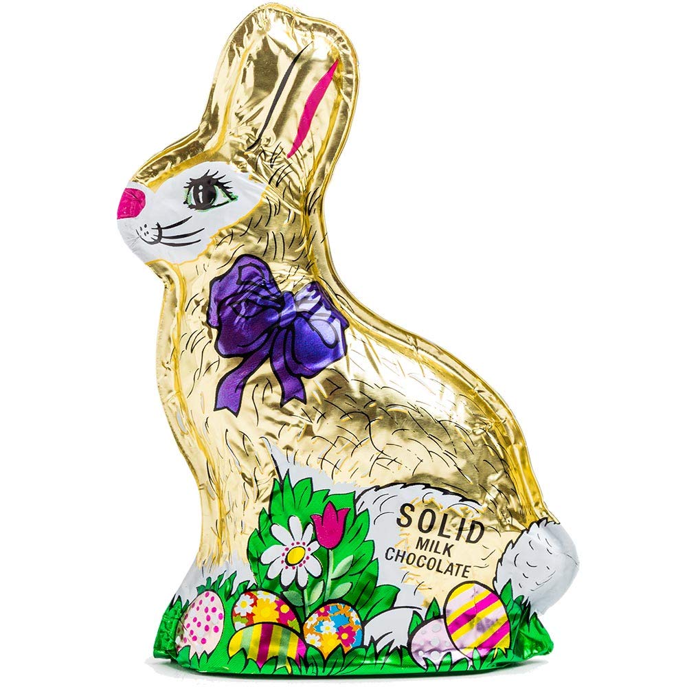 Madelaine Highly Detailed Solid Premium Milk Chocolate Easter Rabbit Sitting On The Grass (6 OZ - 1 Pack)