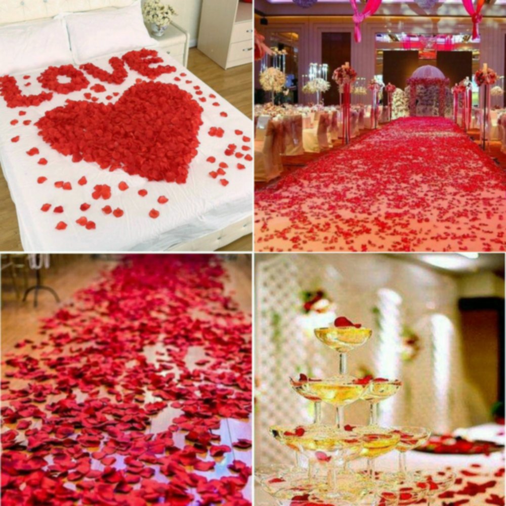 CODE FLORIST 2200 PCS Dark-Red Silk Rose Petals for Valentine's Day,Romantic Night,Wedding,Proposal Anniversary Flower Decorations