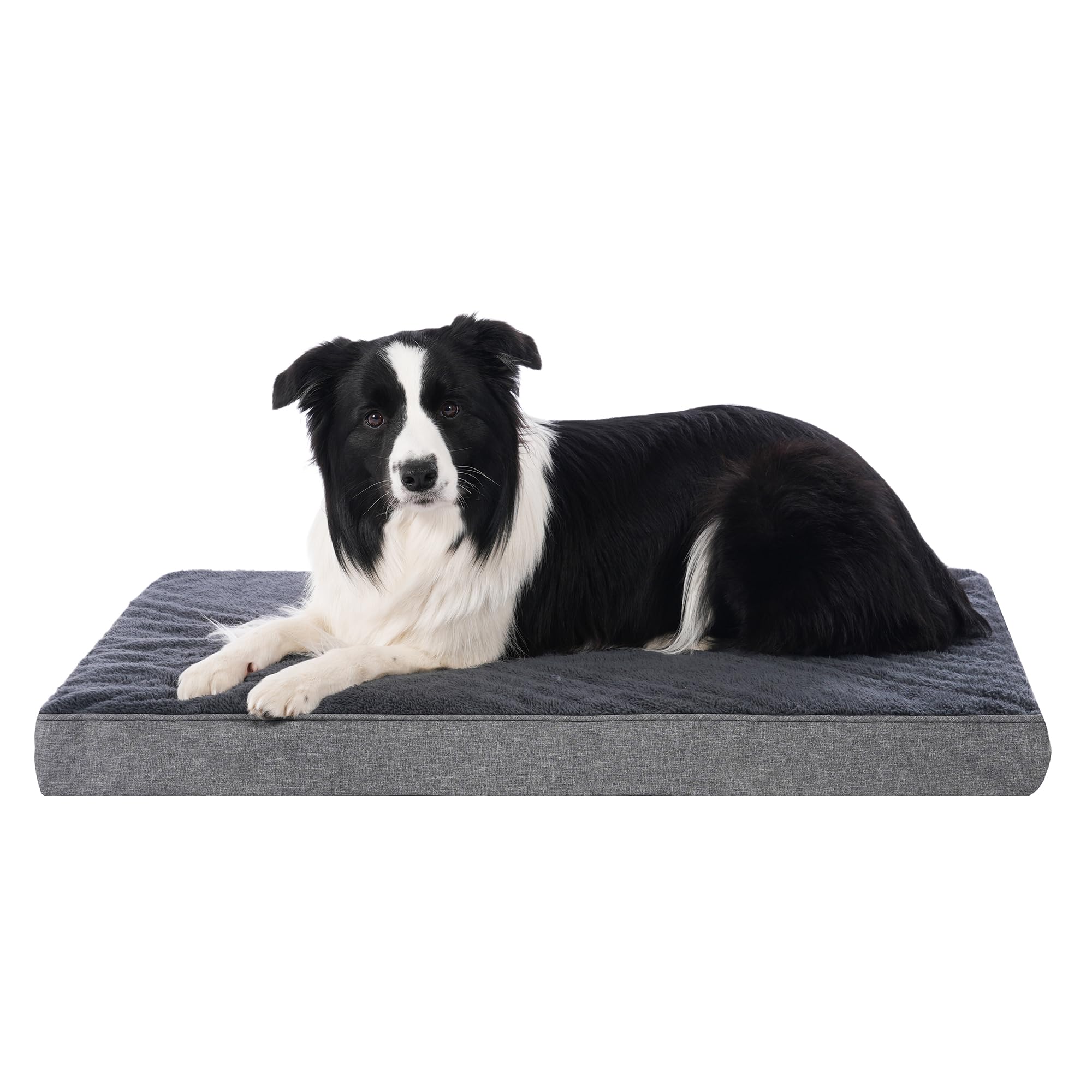 SOFTHOLA Orthopedic Dog Bed for Large and Medium Dogs, Dog Mat with Removable Washable Cover & Anti-Slip Bottom,Egg Crate Foam Pet Bed,Dog Mattress,Kennel Pad 36 x 27 inches for Dogs Up to 65 lbs