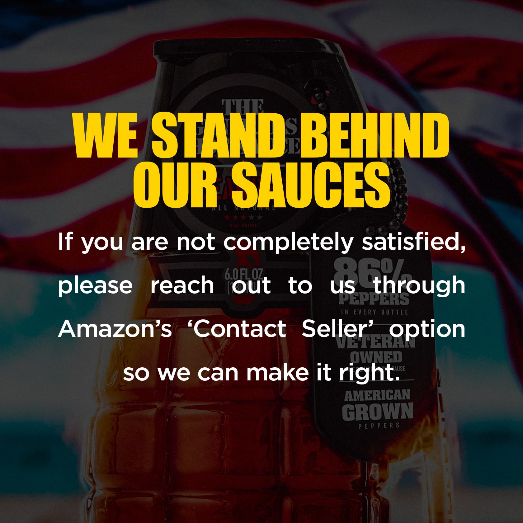 The General’s Hot Sauce Reaper Actual - Carolina Reaper, Cayenne, Chipotle Peppers - 5/5 Heat Rating, Spicy Sauce - Great for Wings, Tacos, Holiday Hot Sauce Gift - American Grown, Veteran-Owned, 6oz