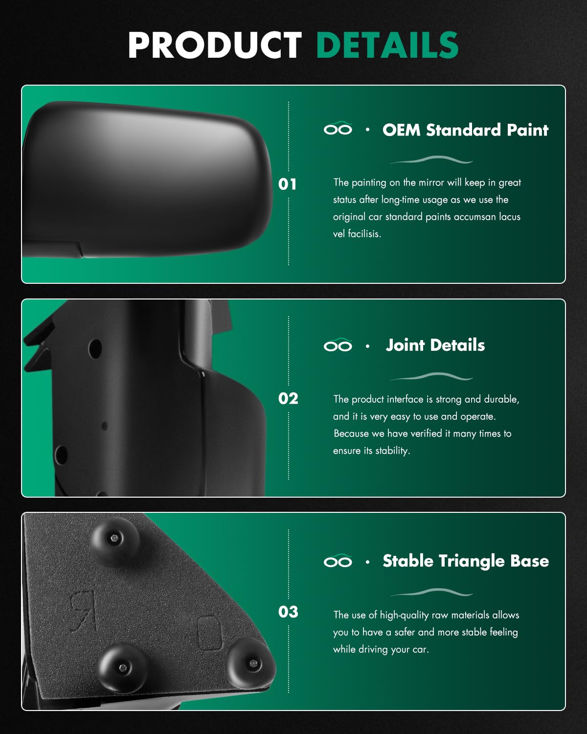 SCITOO Side View Mirrors Fit for 1988-1999 For Chevy C1500 C2500 C3500 For Chevy K1500 K2500 K3500 1995-2000 For Chevy Tahoe Manual Folding adjustment 15036360 GM1321122, GM1320122