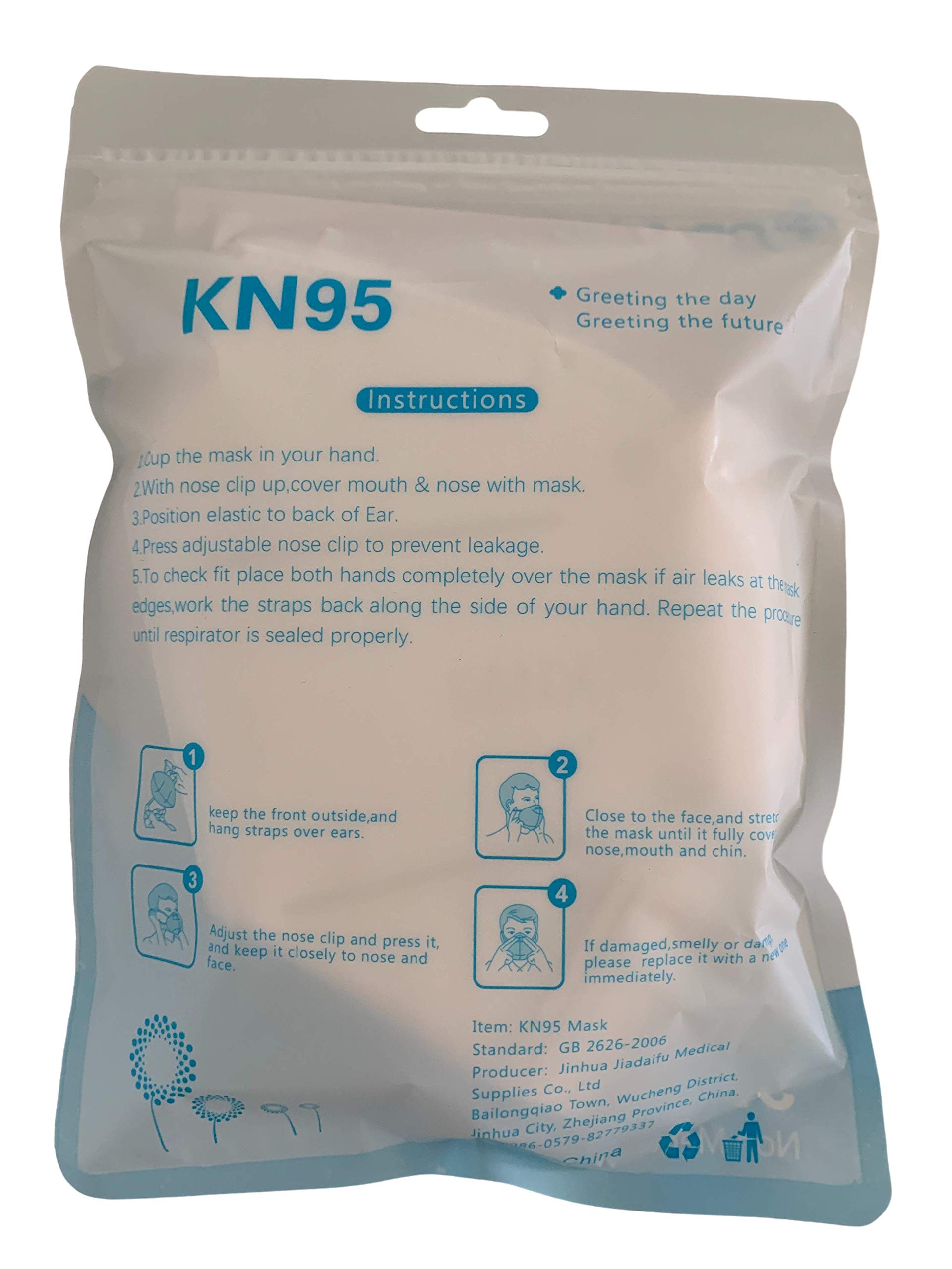 Dr. Family 20 Units Disposable KN95 Face Masks, Non-Woven 5-Layer Disposable Mask, Elastic Ear Loops, Adjustable Nose Wire, Light Weight, Perfect for Office, Travel, and Indoors, 20 Units/Box
