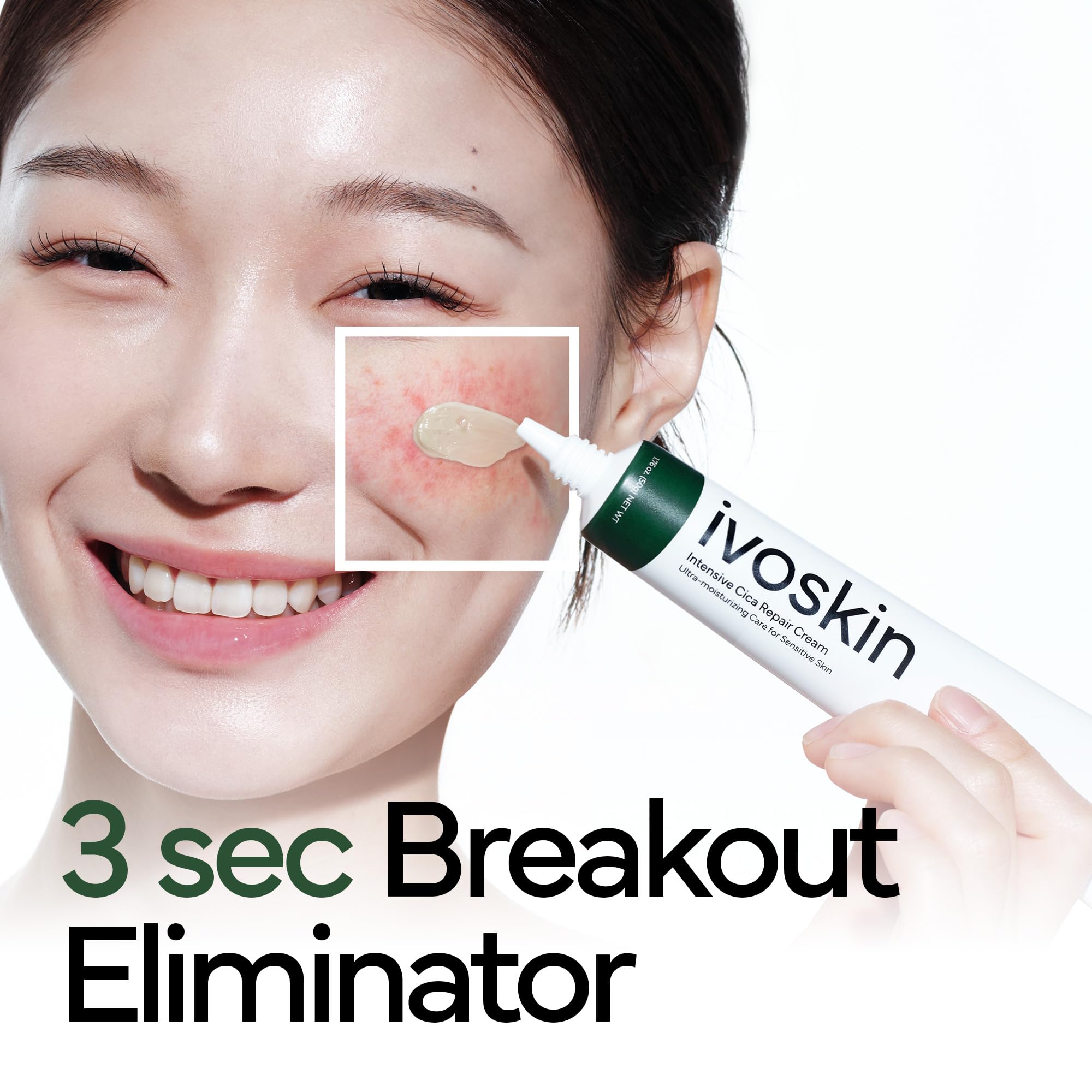 IVOSKIN Intensive Cica Repair Cream, Korean Dexpanthenol cream, Ultra-Soothing & Hydrating Care Cream for Sensitive Skin with Madecassoside (1.76oz / 50g)