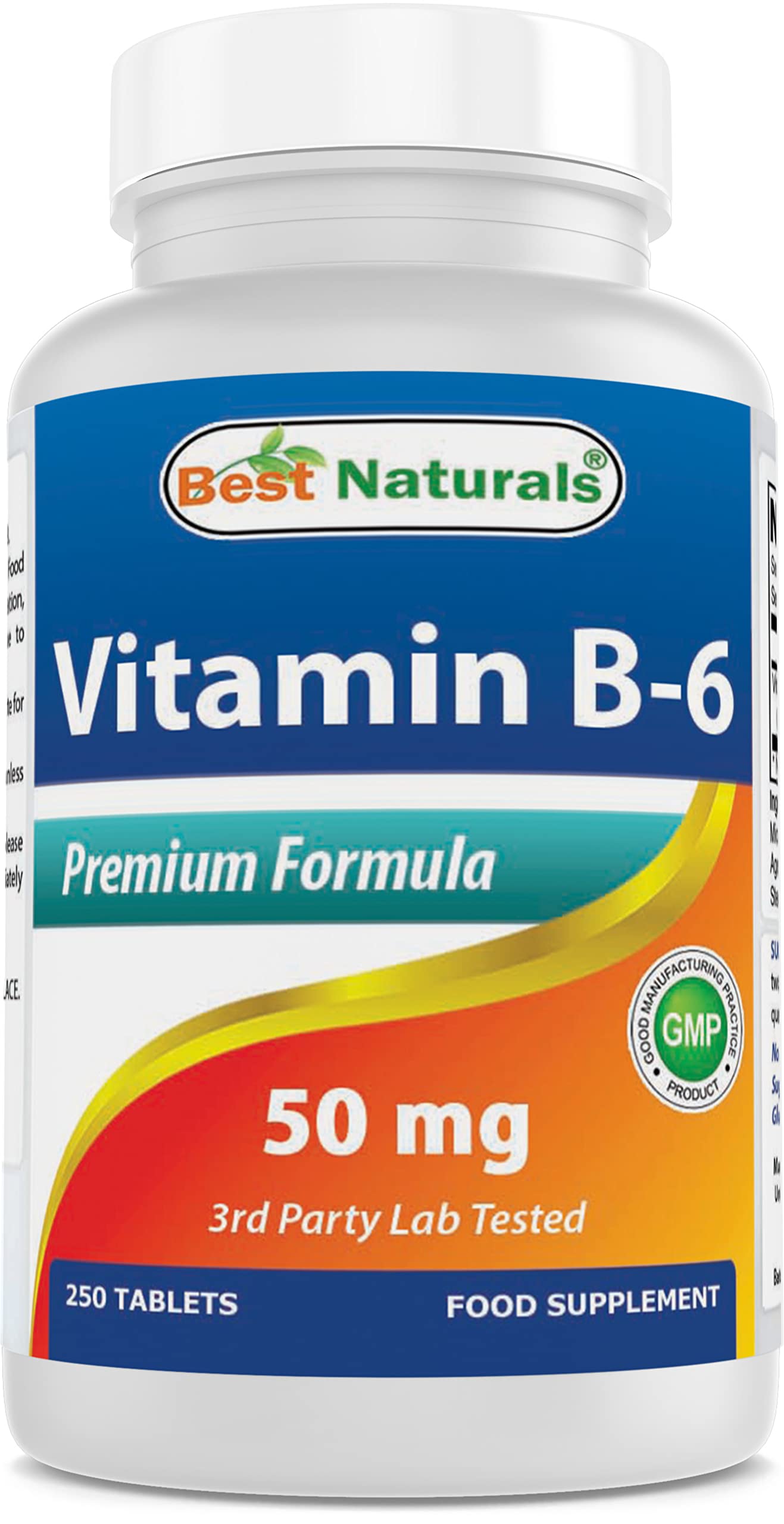 Best Naturals Vitamin B6 50 mg 250 Tablets