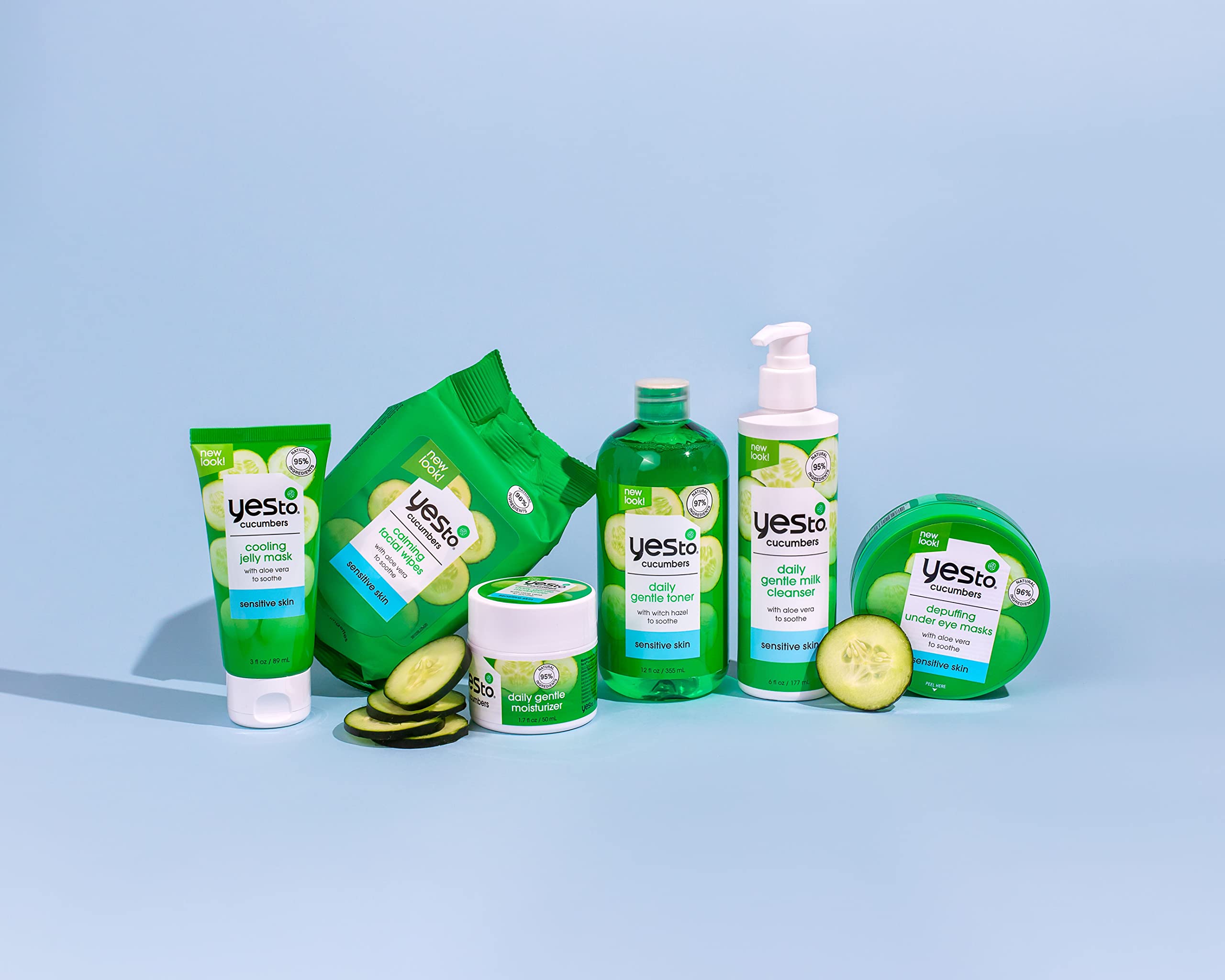 Yes To Cucumbers Gentle Milk Cleanser, 6 Fl Oz, Soothing Face Wash That Won't Strip Skin, Formulated with Cucumber, Aloe, Green Tea, and Soy Proteins