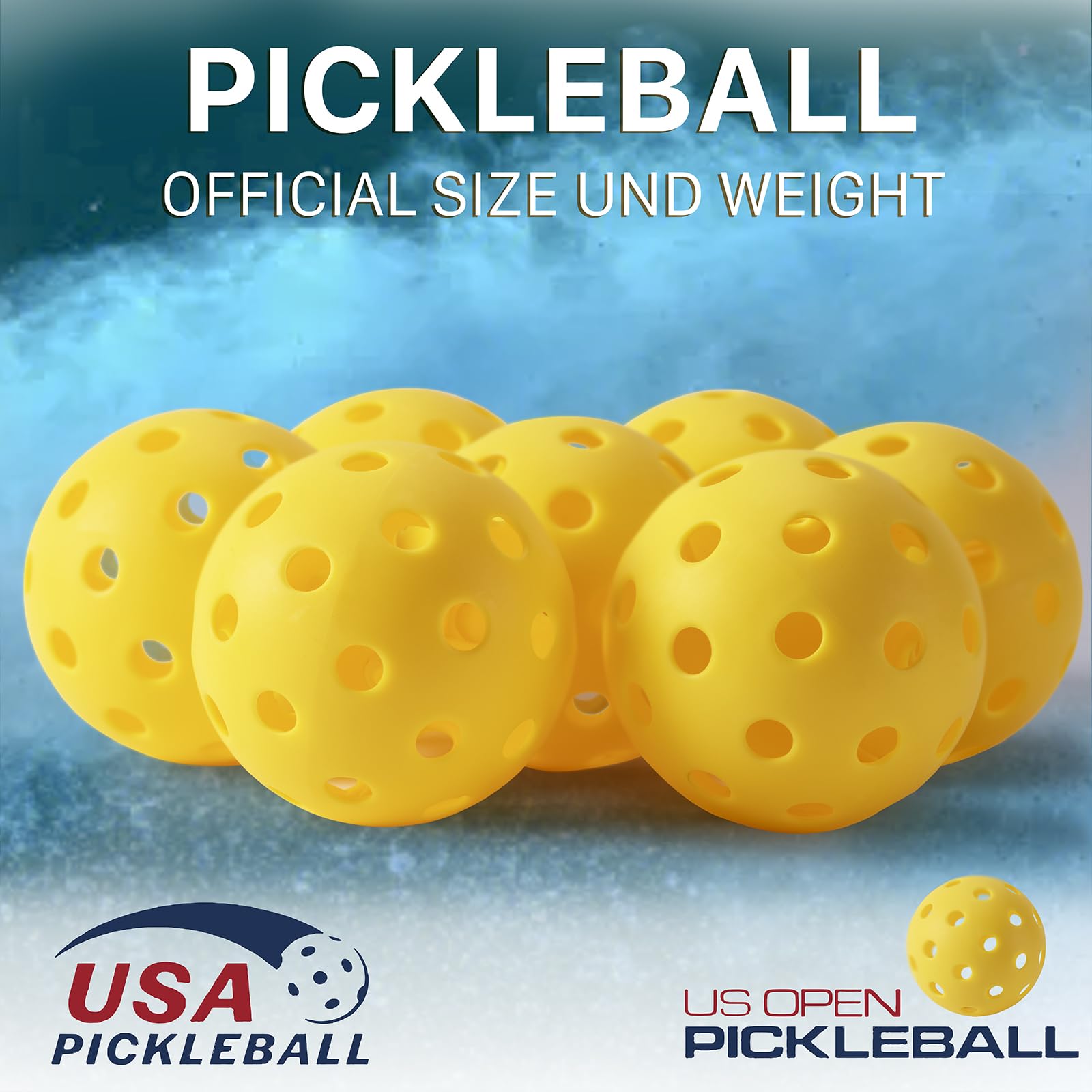 Terwdusy Pickleball Balls, 6 Pack Indoor & Outdoor Pickleball Balls with Mesh Bag, Pickle Balls Complies with USAPA Regulations 40 Holes, for All Style Pickleballs Paddles, Beginner