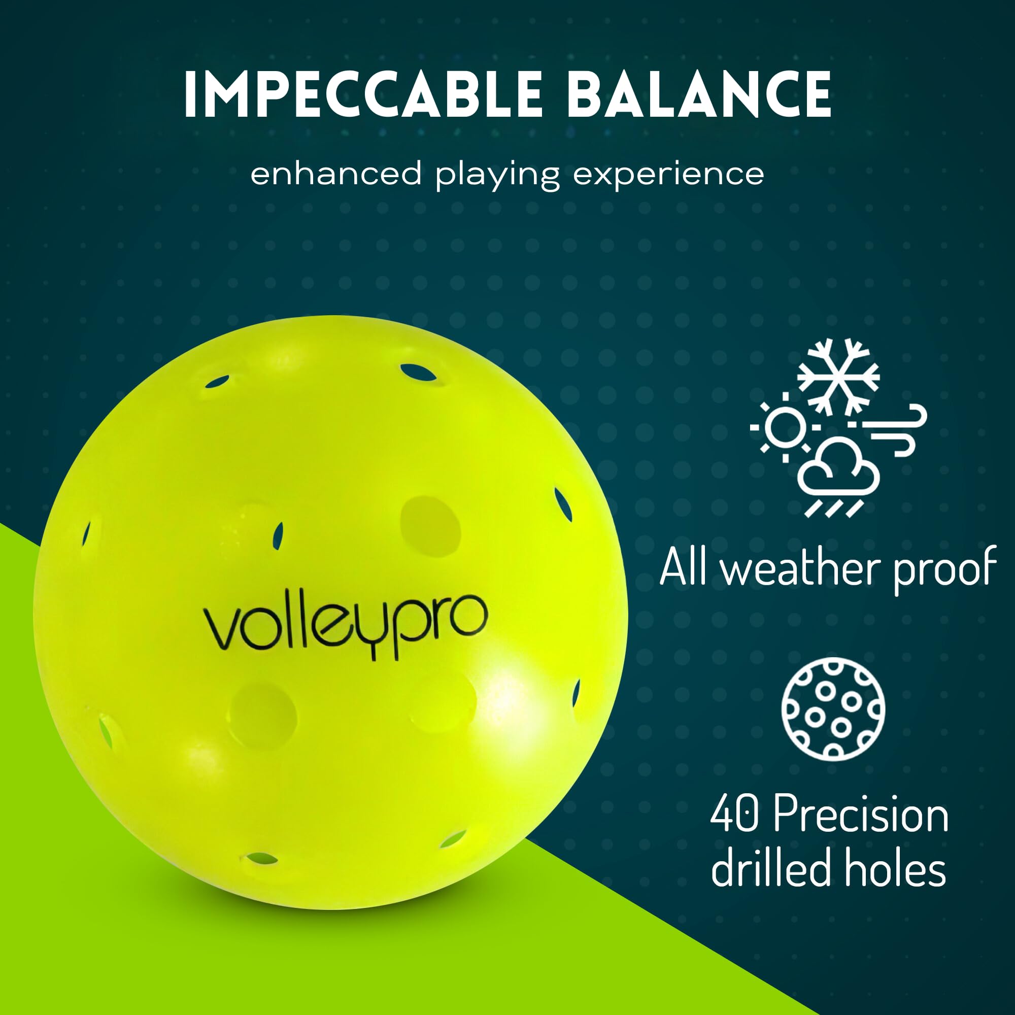 Volley Pro 4-Pack Outdoor Pickleballs: Ultimate Quality, Precision-Balance, and Durability for Confident Competition