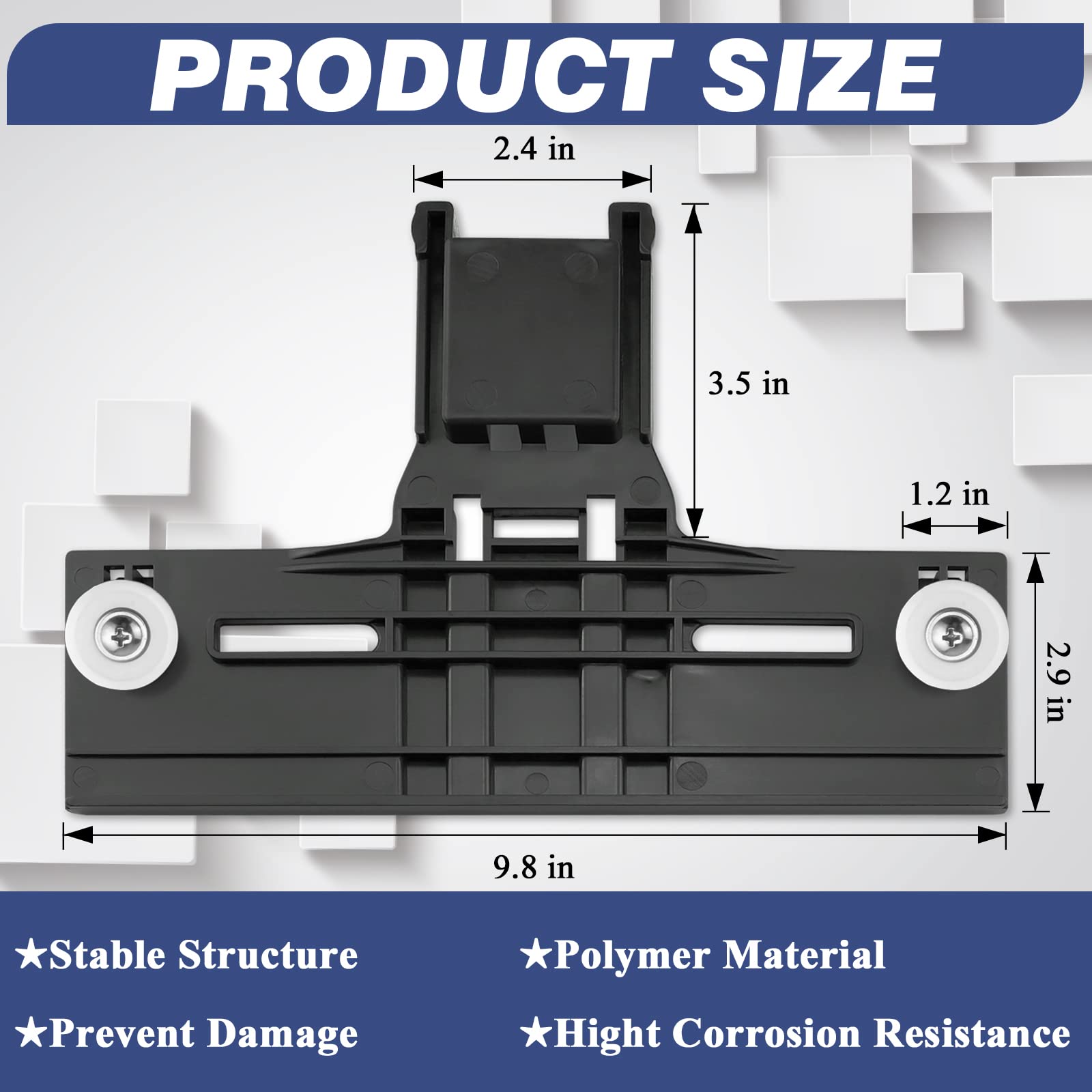 Funmit Upgraded W10350375 Dishwasher Top Rack Adjuster Replacement for kenmore Whirlpool Dishwasher Parts WDT970SAHZ0 WDT730PAHZ0 WDTA50SAHZ0 Compared to Part # W10712395 AP5957560 3516330, 2 Pack