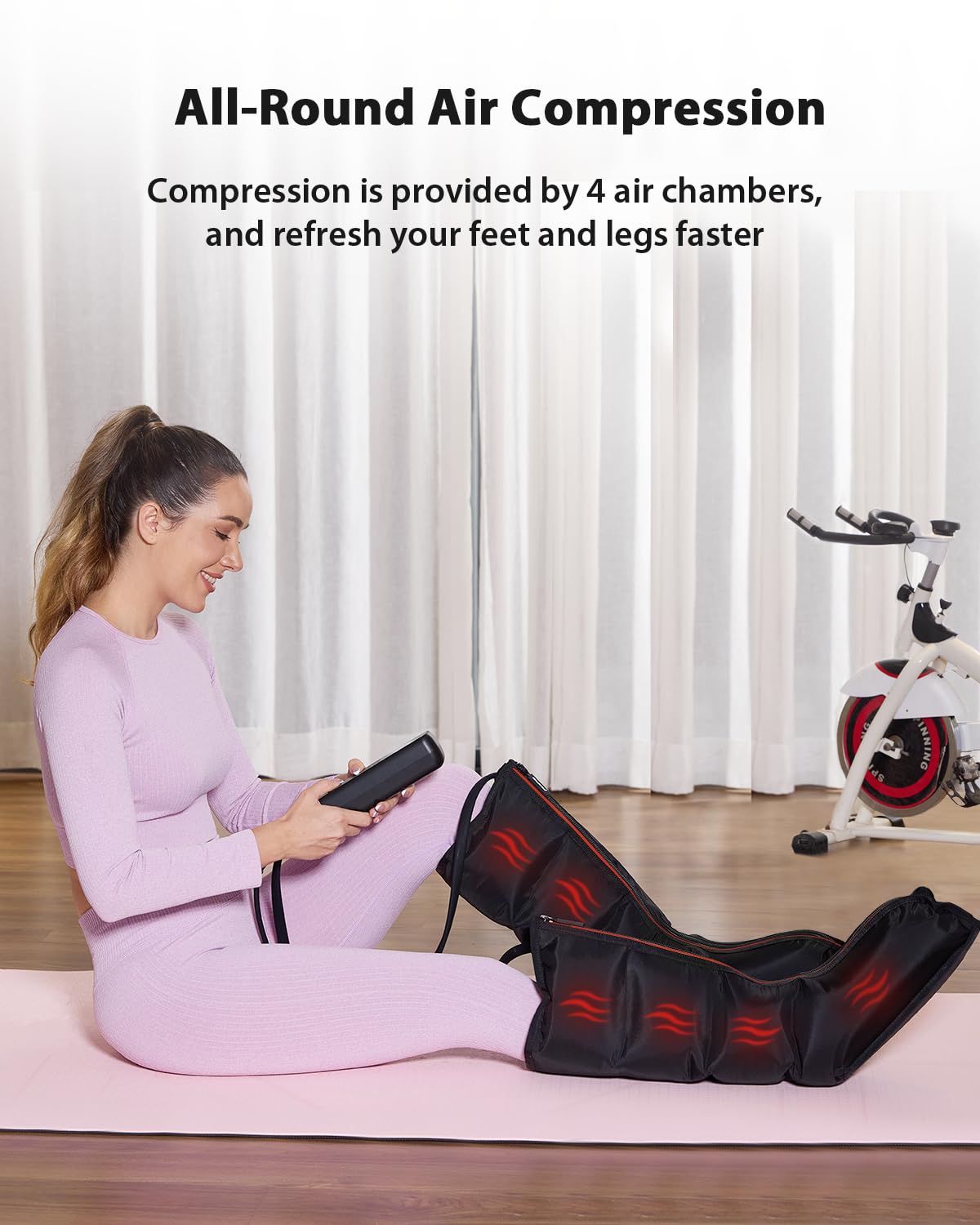 CINCOM Leg Massager with Heat and Compression for Circulation and Pain Relief Foot and Leg Massager Birthday Gifts for Women Men