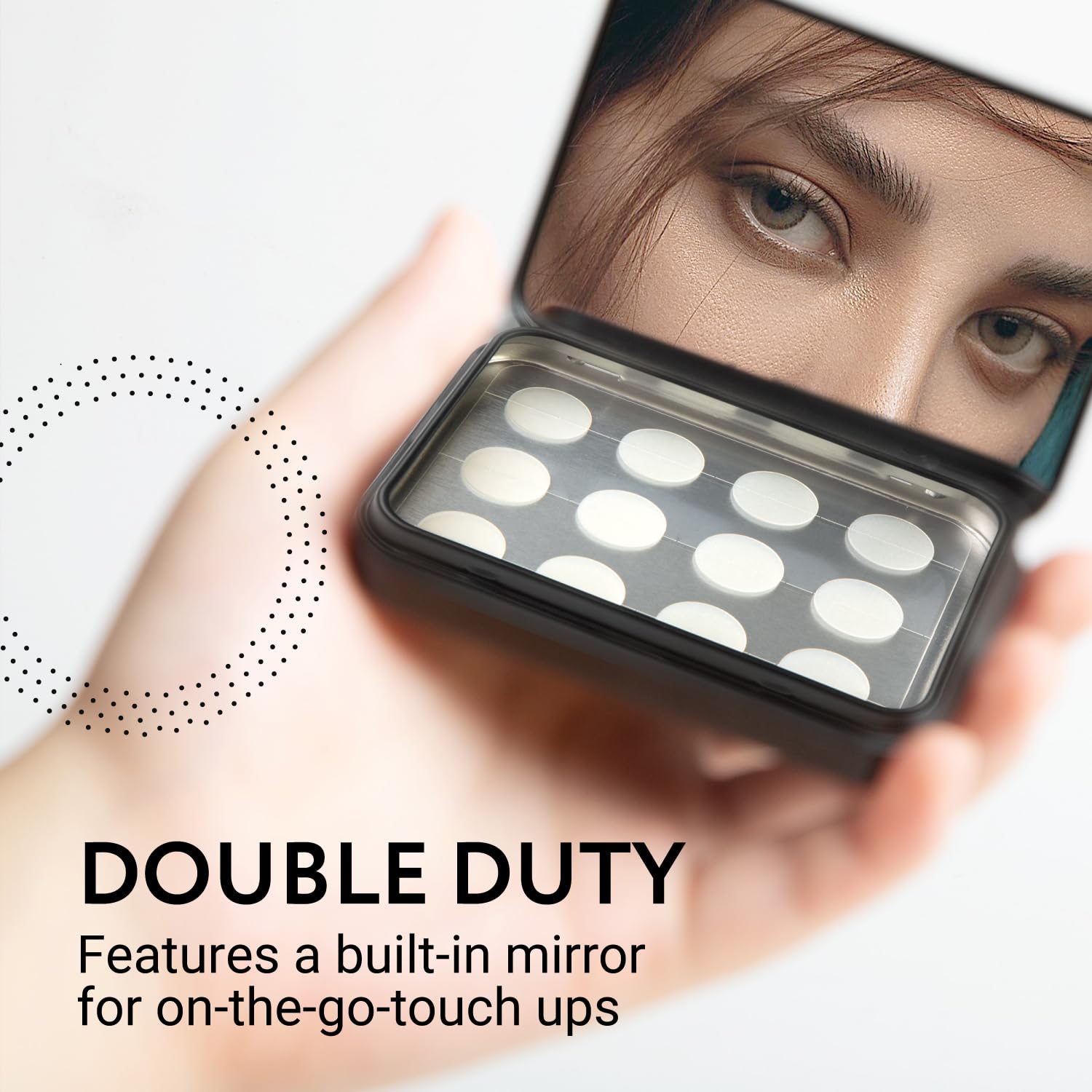 [2 Pack] Impresa Pimple Patch Case for Mighty Patch Acne Dots - Pimple Patches for Face Case with Mirror - Black Impresa Zit Stickers Case for Mighty Hero Pimple Patch - Acne Patches for Face Case