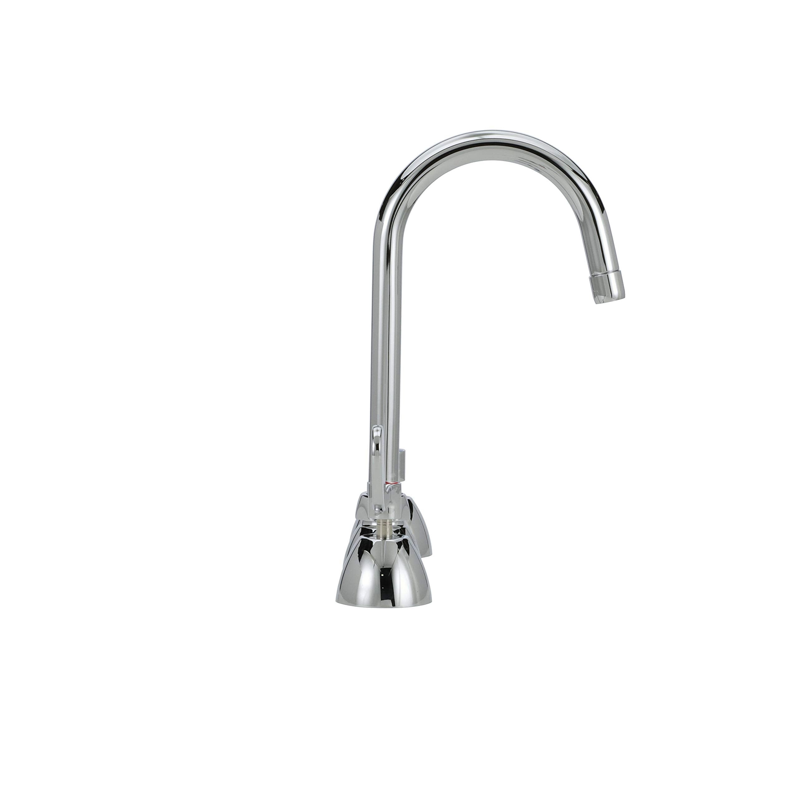 Zurn Z831B4-XL AquaSpec Widespread Gooseneck Faucet, 5 3/8" Spout, 2.2 GPM Pressure-Compensating Aerator, 4" Wrist Blade Handles, Chrome