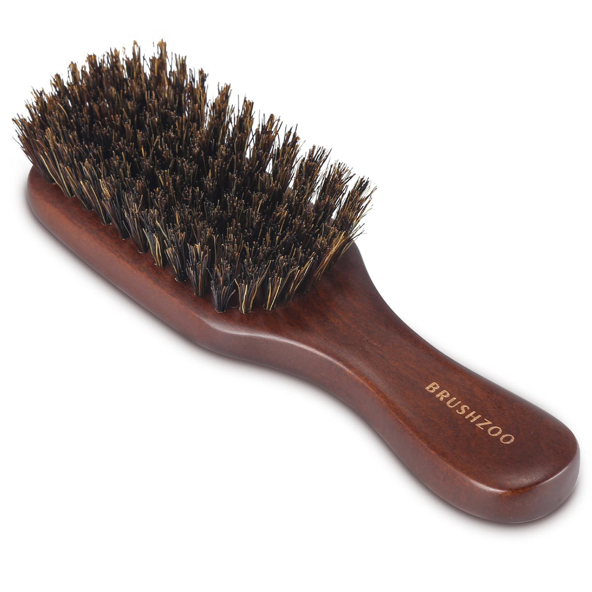 O BRUSHZOO Beard Brush for Men Smooths Softens Beard and Exfoliates Skin and Scalp, 100% Boar Bristle Beard Brush for Berad & Short Hair Detangle add Natural Shine