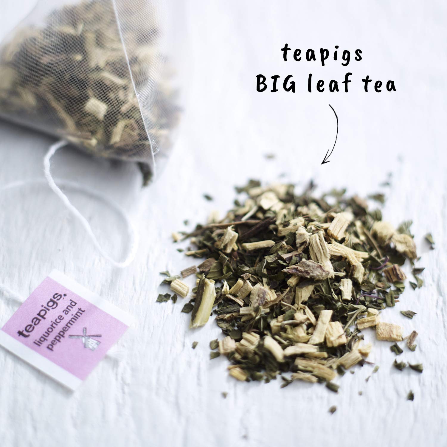 teapigs Liquorice and Peppermint Tea Bags Made With Whole Leaves, 50 Count, Sweet, liquorice, mint (5422)