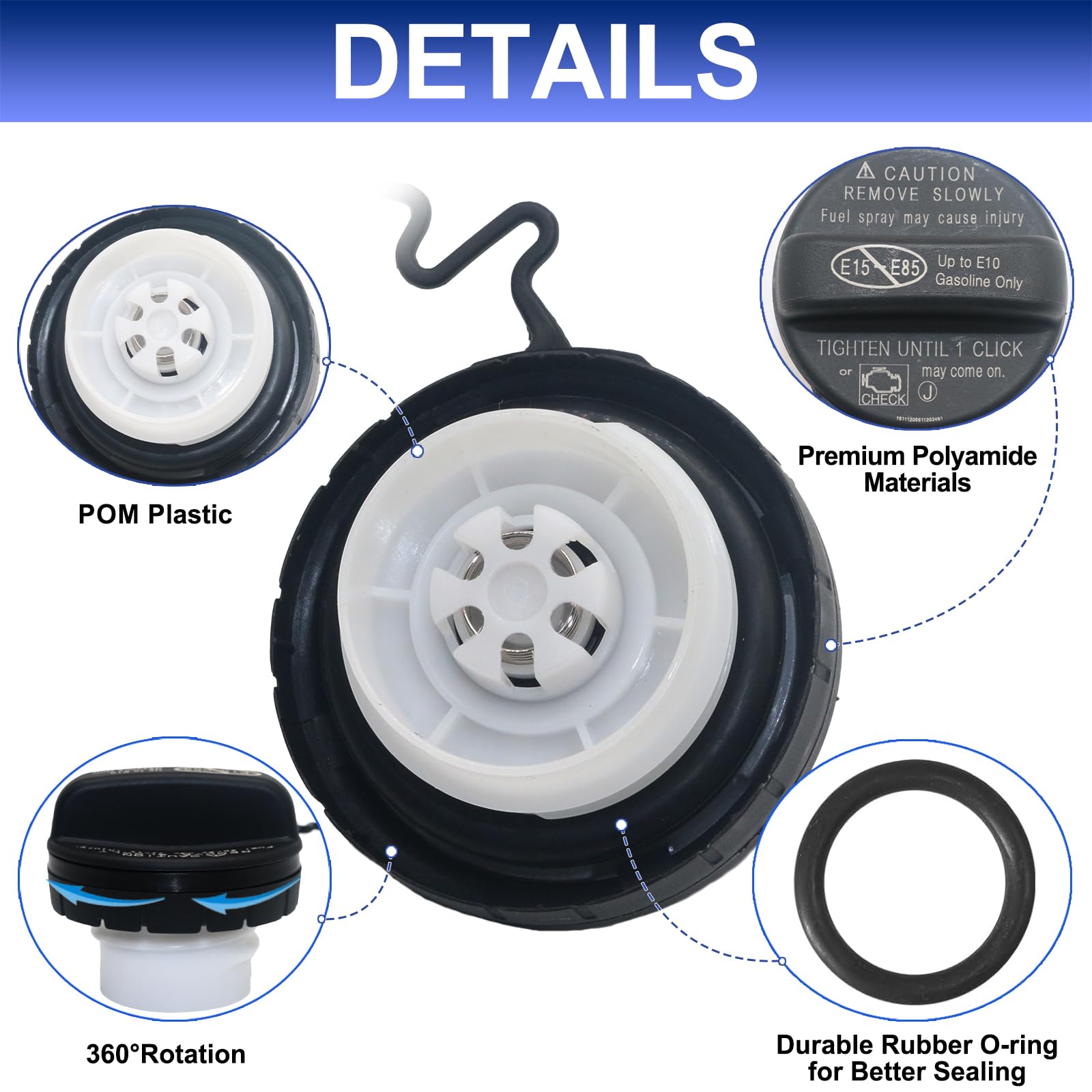 Gas Cap 77300-06040 - Fuel Tank Cap Replacement Fit For Toyota Scion Camry 4Runner Avalon Corolla Highlander FJ Land Cruiser Matrix Rav4 Sequoia Sienna Tacoma Tundra Yaris ES GS IS GX LX RX