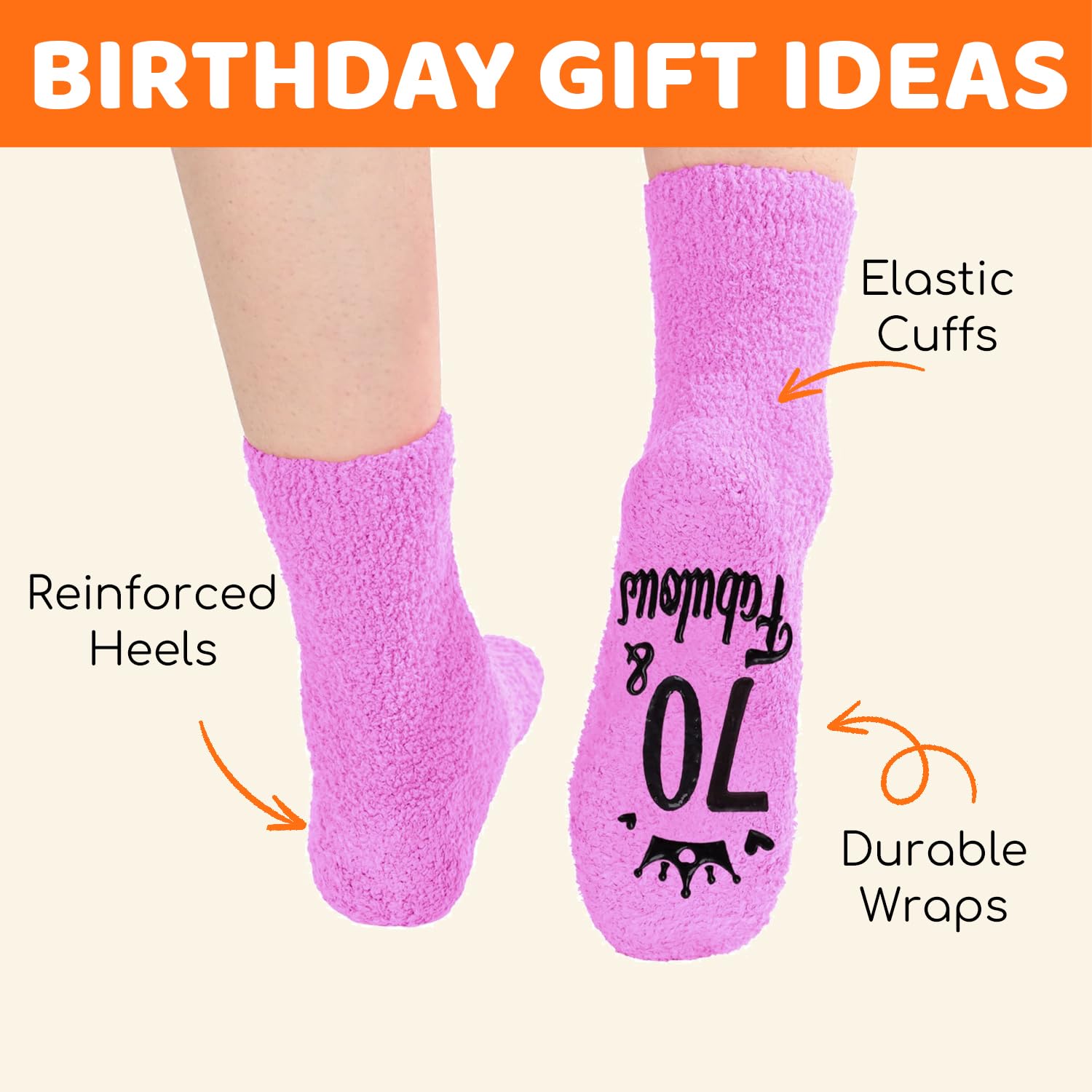 HAPPYPOP 70th Birthday Gifts ideas for Women - Socks for 70 Year Old Elderly Lady, Best Birthday Gifts for Women in Their 70