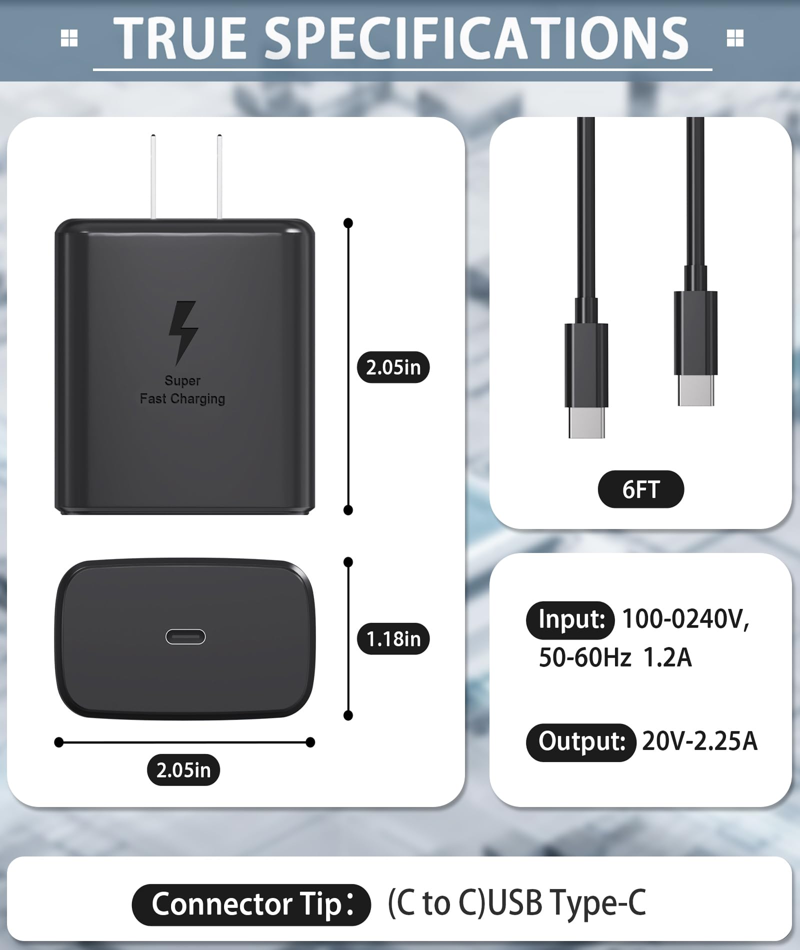 USB C Fast Charger,45W USB-C Super Fast Charger Android Phone Charger Block 3.0 with 6FT Cable for Samsung Galaxy S24/S23 Ultra/S23+/S22 Ultra/S22+/S20 Ultra/Note 10 Plus, Galaxy Tab PPS Wall Charger