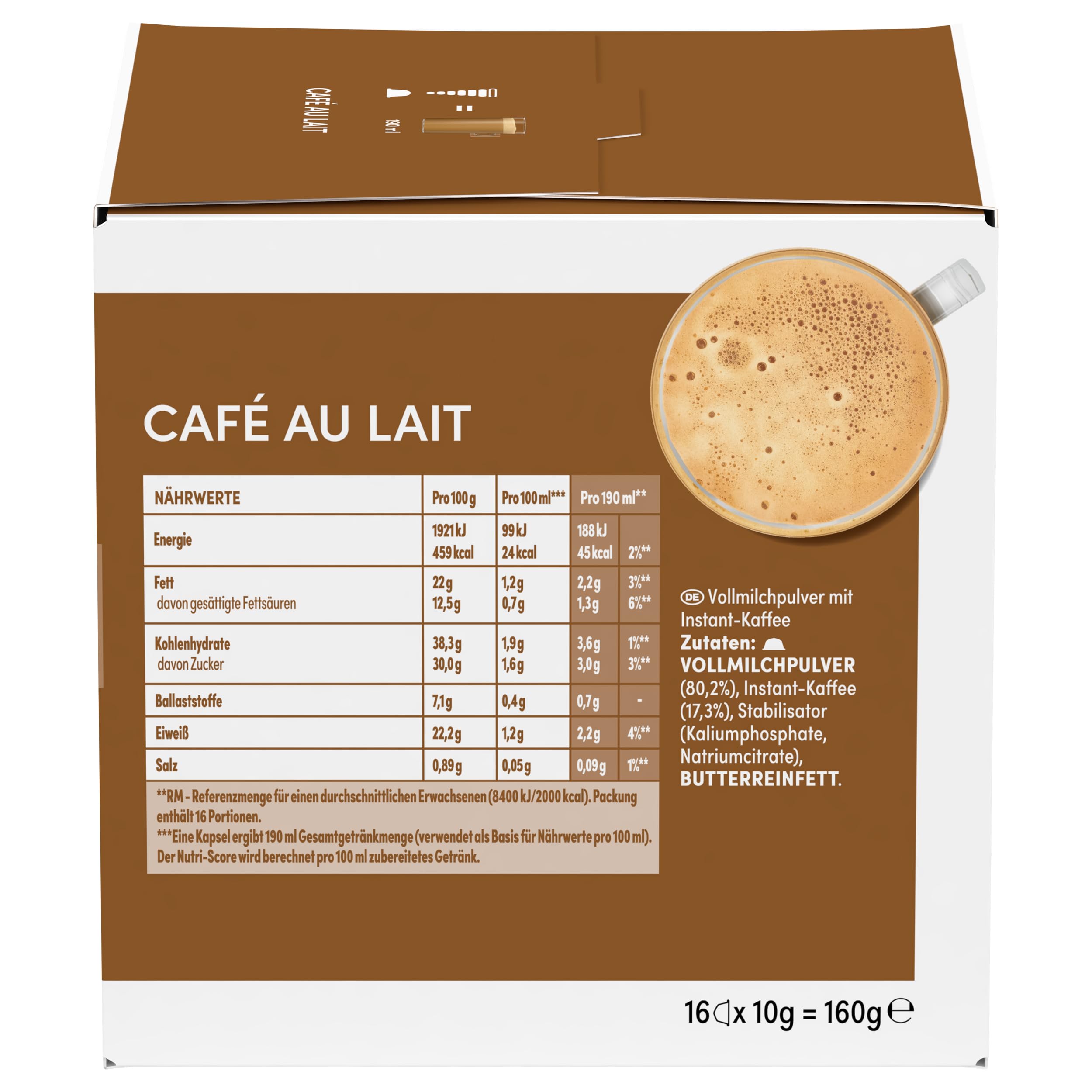 Nescafé Dolce Gusto Café au lait, Pack of 6, 6 x 16 Capsules