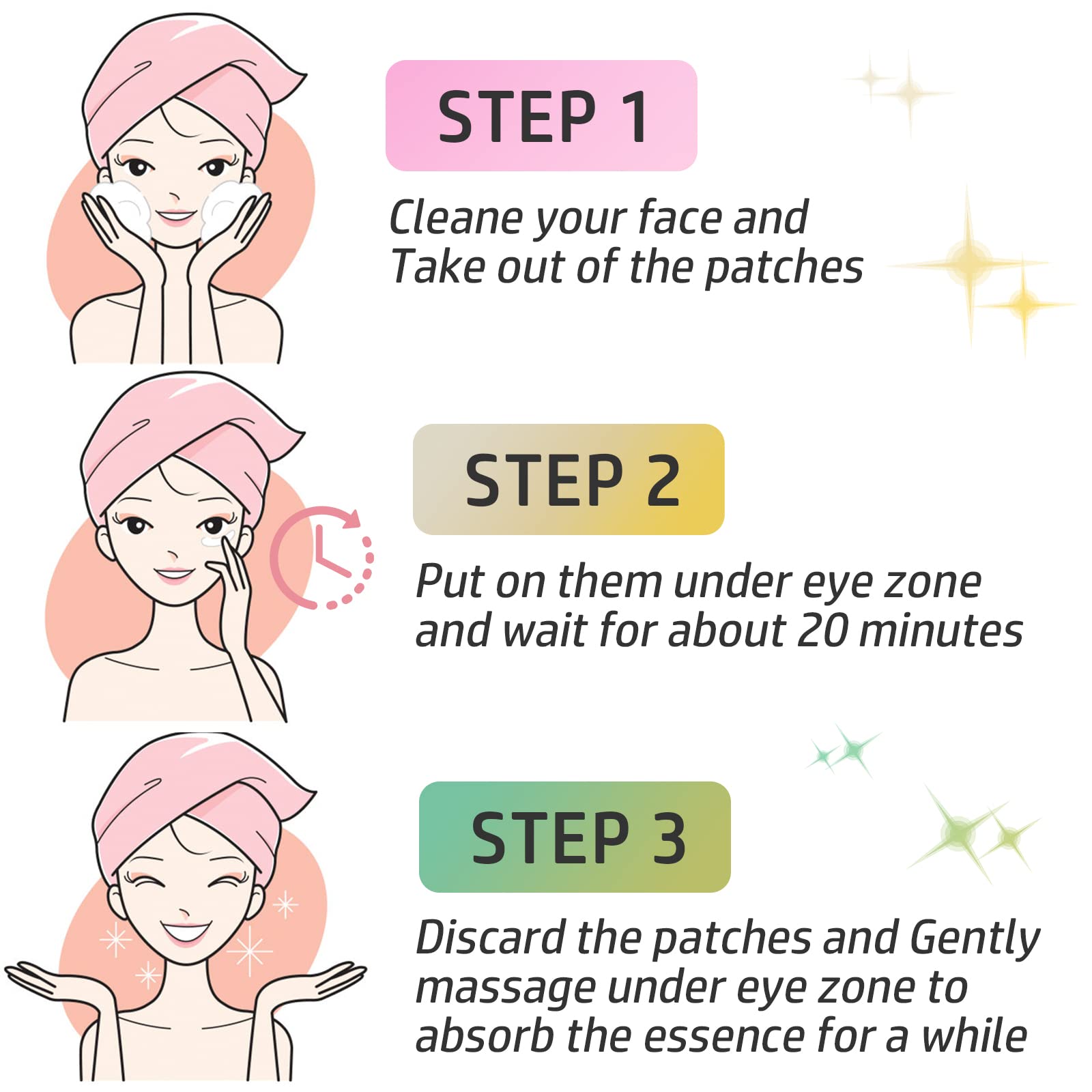 Adofect Eye Mask Collagen Eye Gel Pads Under Eye Mask for Puffiness and Dark Circle Under Eye Patches for Women and Men (Sakura pink)