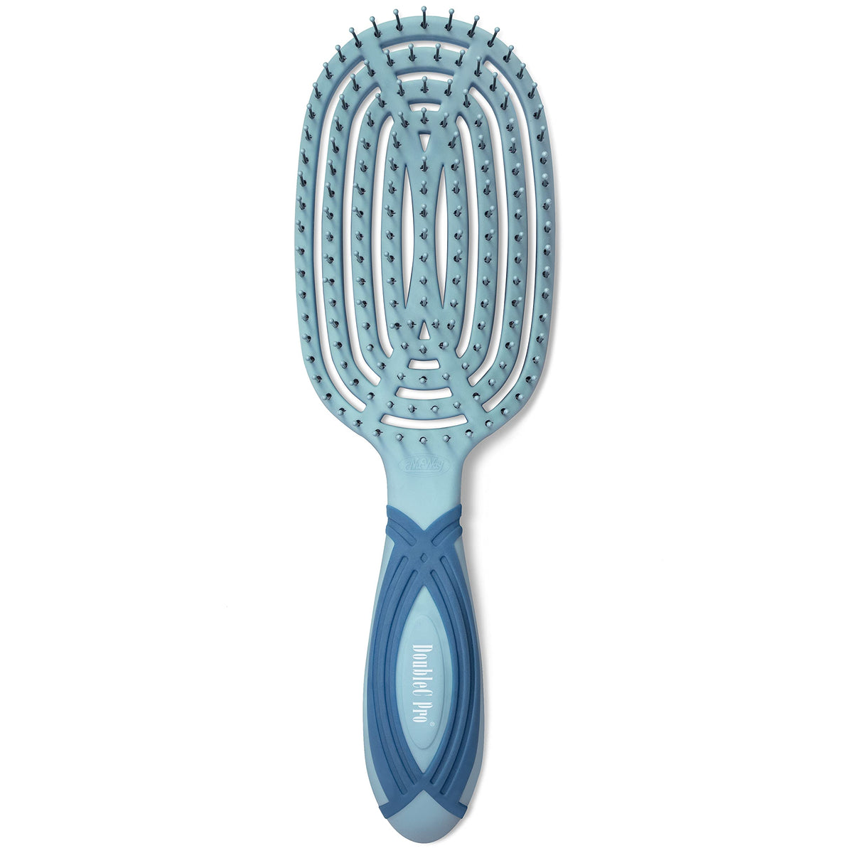 NuWay 4HAIR® DoubleC PRO® U.S. Patented Double Curved Detangling Brush is Hair Dryer Safe (Sea Foam)