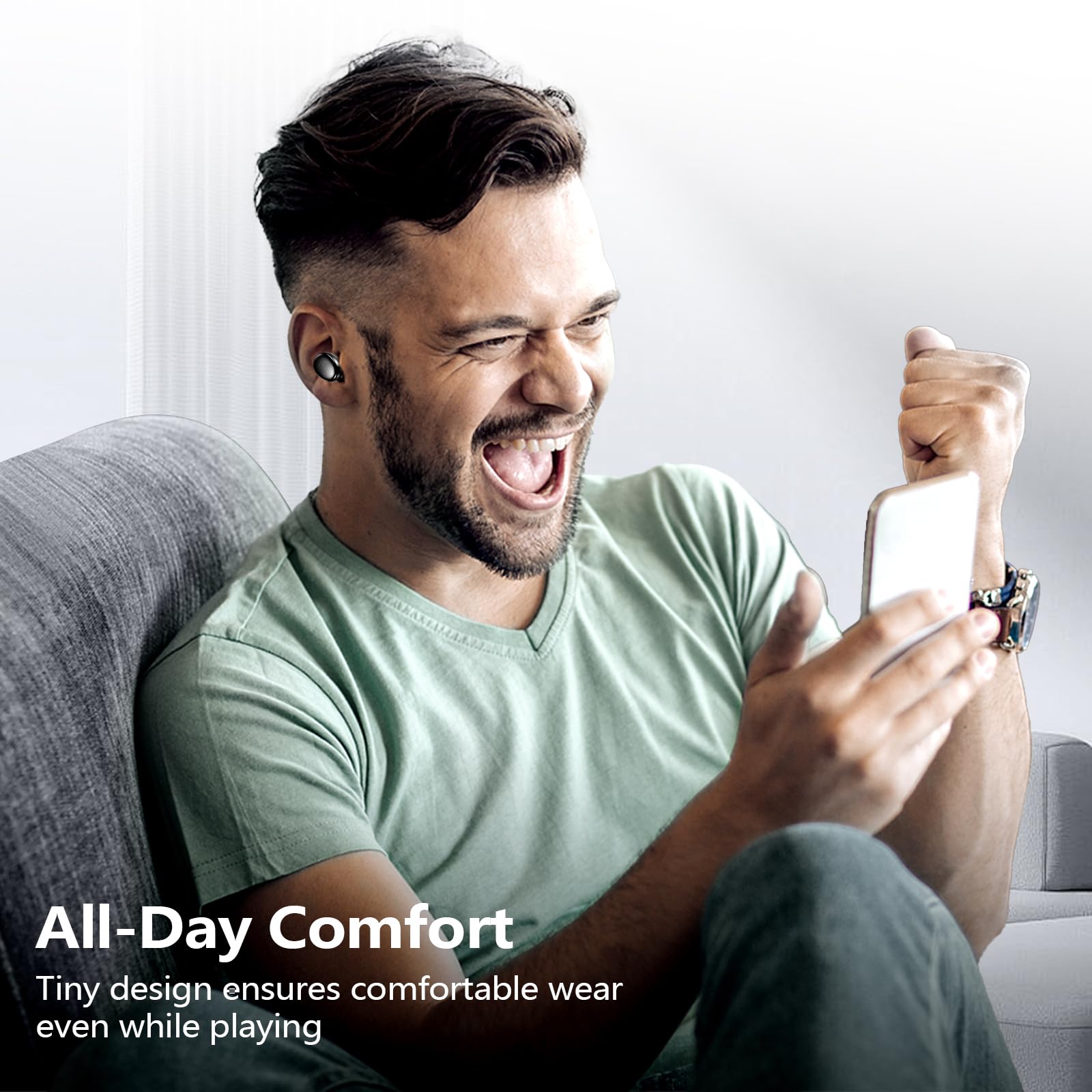 kurdene Wireless Earbuds Bluetooth 5.3 in Ear Buds Light-Weight Headphones,Deep Bass Sound,Built-in Mics Headset,Clear Calls Earphones for Sports Workout