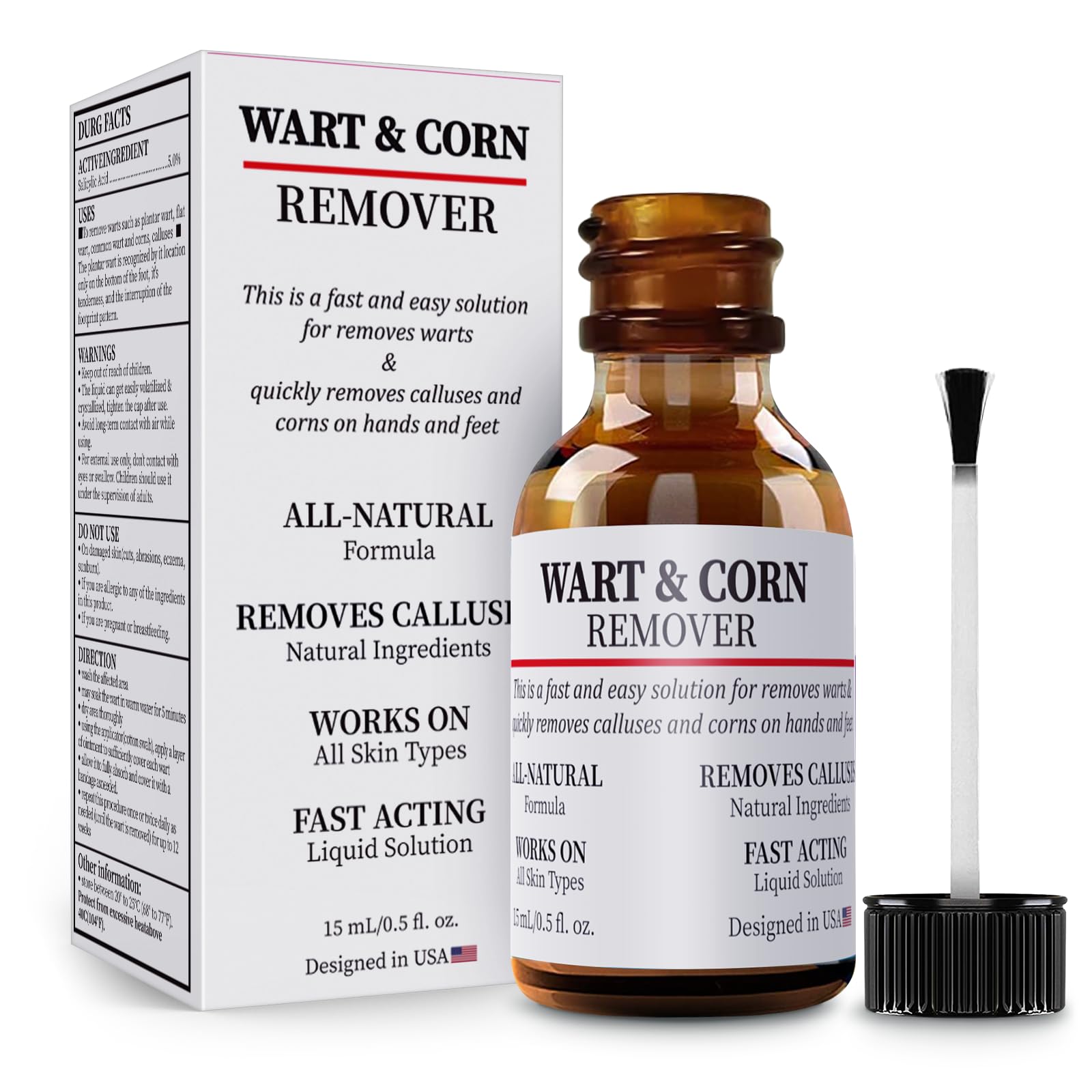 WABRINY Wart & Corn Remover, Smoothes Skin Gentle Fast Acting Liquid Freeze Off Wart Removal for Plantar Wart Flat Warts and Corns, at-Home Skin Tag Remover-1120-J1