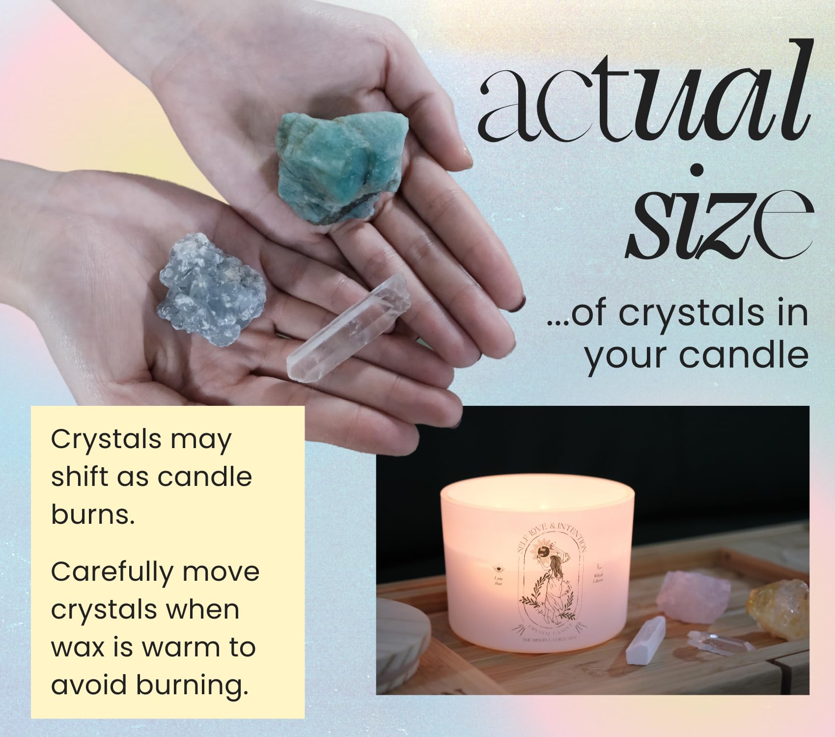 Pisces, Cancer, Scorpio Gifts for Women - 12oz Crystals and Healing Stones Crystal Candle. Zodiac Candle, Spiritual Birthday Gifts for Women. 3 Wick Aromatherapy Soy Candles for Home Scented