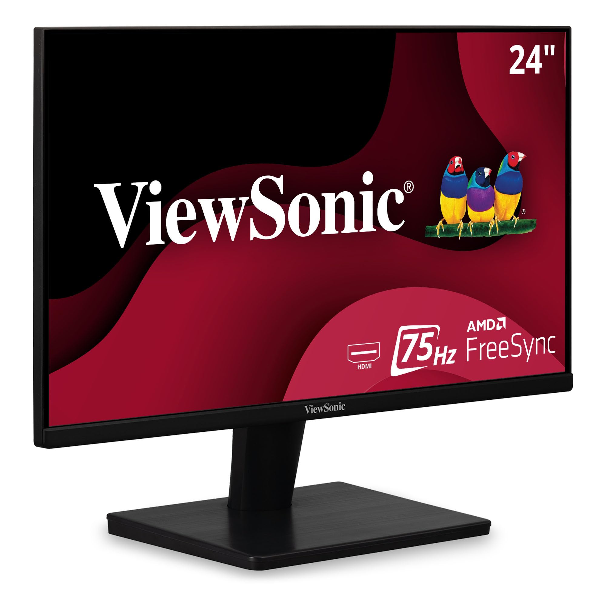 ViewSonic VS2447M 24 Inch 1080p Monitor with 75Hz, AMD FreeSync, Thin Bezels, Eye Care, HDMI, VGA Inputs for Gaming and Home Office,Black