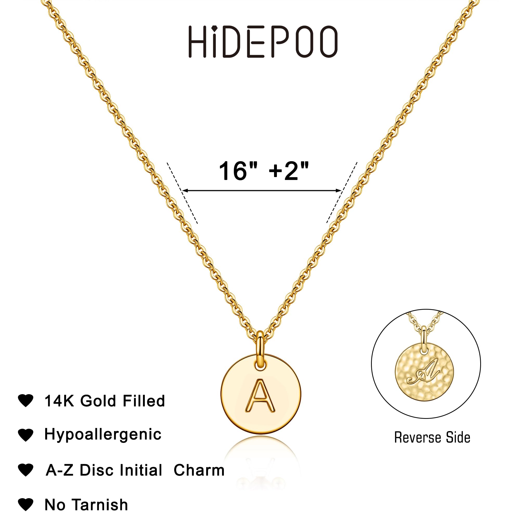 Hidepoo Disc Initial Necklaces Christmas Gifts for Girls - 14K Gold Filled Disc Initial Necklaces Girls Jewelry Christmas Gifts Tiny Disc Pendant A Initial Necklace Jewelry for Girls Birthday Gifts