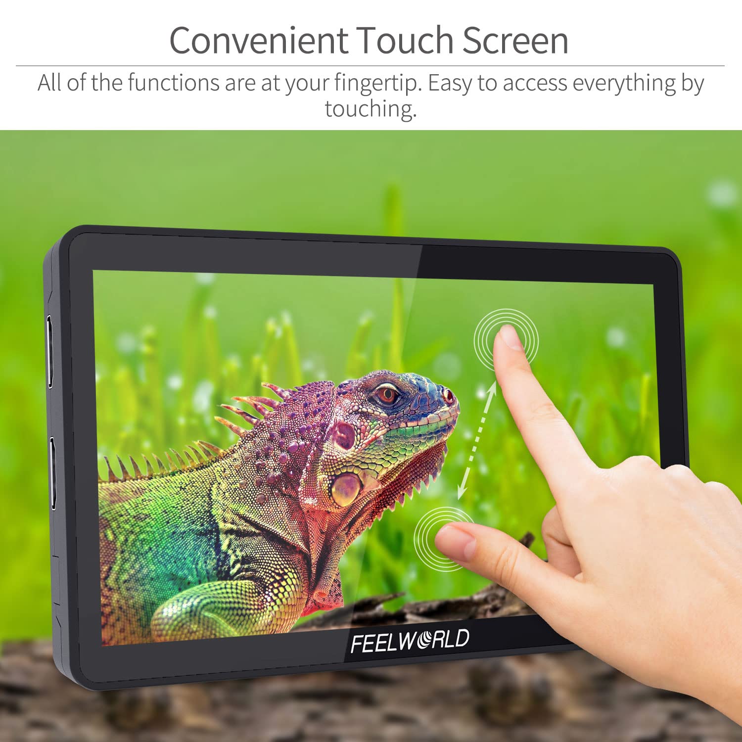 FEELWORLD F6 Plus V2 6 inch DSLR Camera Field Touch Screen Monitor with HDR 3D Lut Small Full HD 1920x1080 IPS Video Peaking Focus Assist 4K HDMI 8.4V DC Input Output Include Tilt Arm