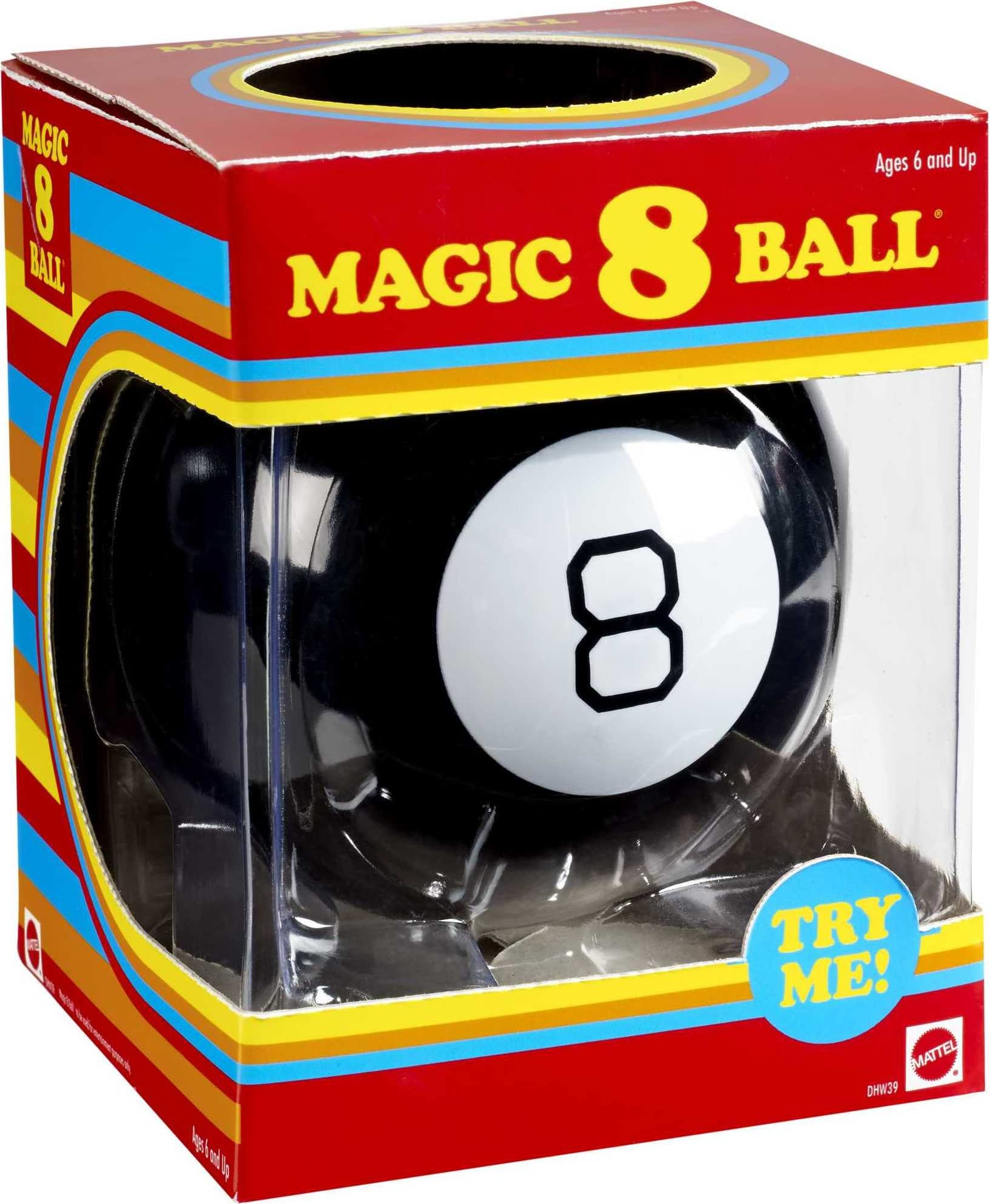 Mattel Games Magic 8 Ball Kids Toy, Retro Themed Novelty Fortune Teller, Ask a Question and Turn Over for Answer